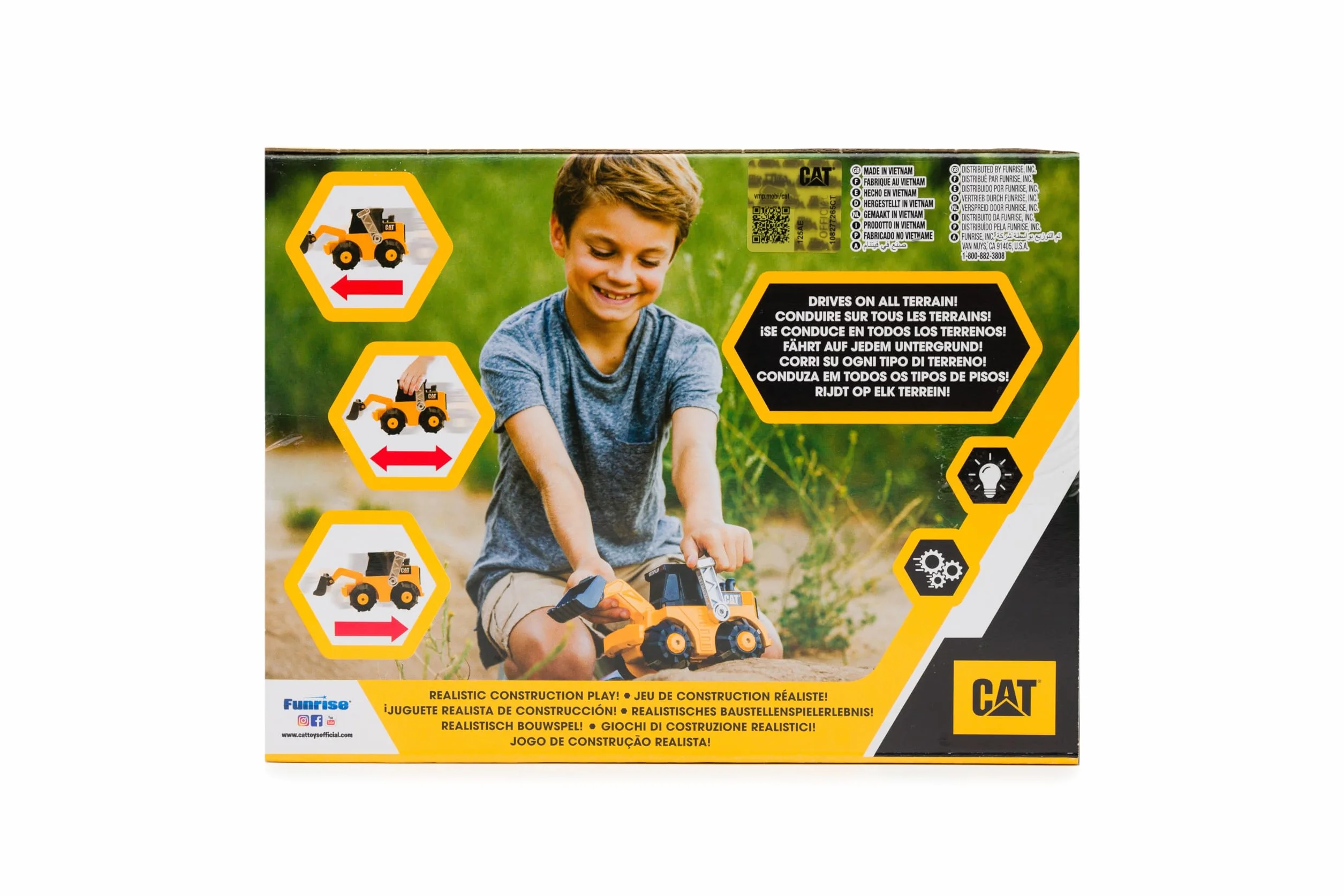 CatToysOfficial |Pala Cargadora | Vehículo con tracción en Las 4 Ruedas, conducción automática, Ruedas estabilizadoras, Luces de Trabajo |Juguetes Niños 3 Años o Más