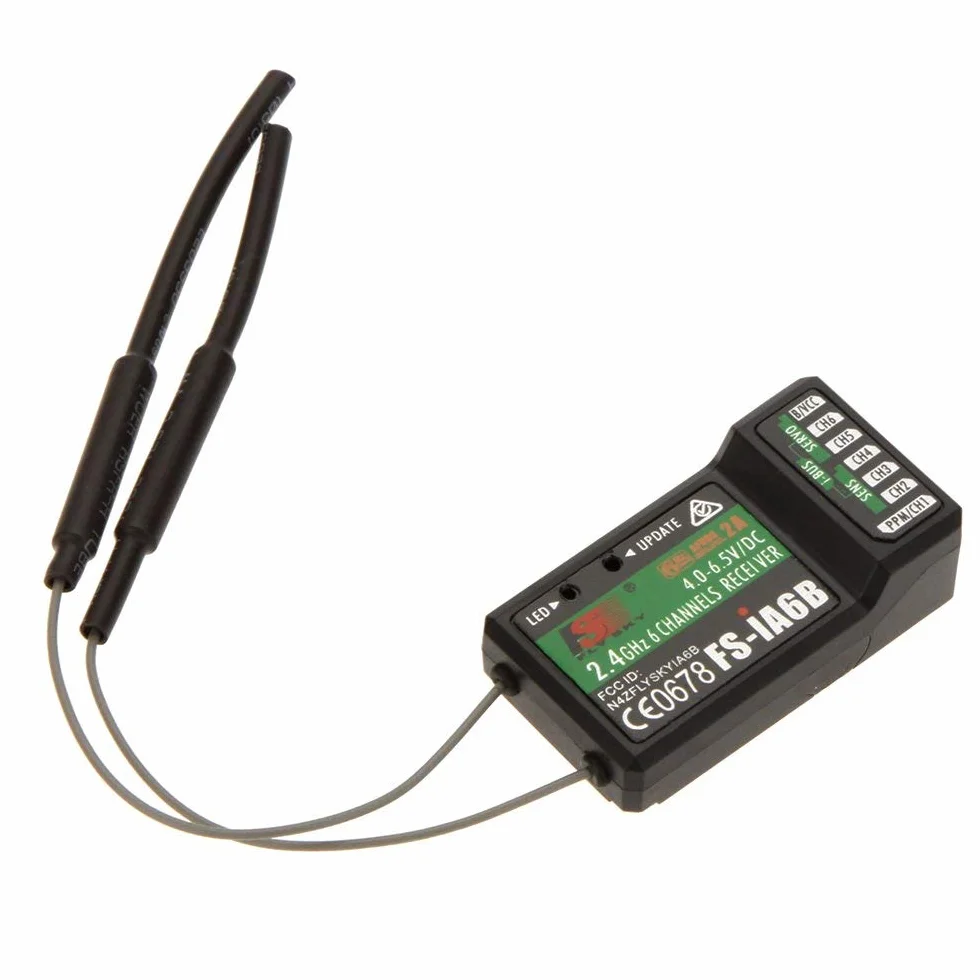 Salida PPM de Receptor de 6 Canales, con transmisor Flysky i4 i6 i10 Compatible con Puerto iBus, para Control Remoto 2.4G Flysky FS-iA6B