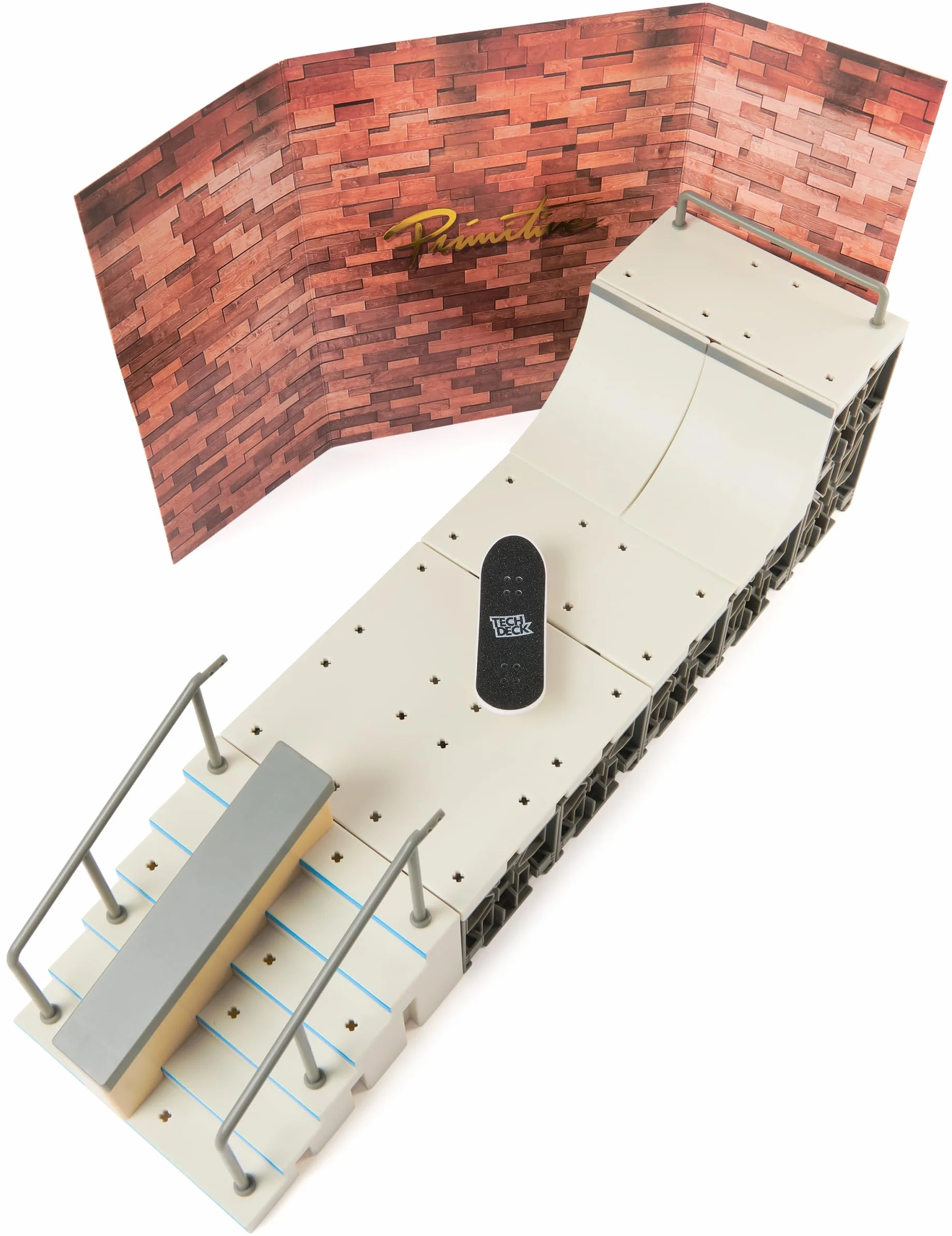 Spin Master Tech Deck, Primitive X-Connect Skate Park, Juego de rampa para Personalizar y Construir con Fingerboard Exclusivo, Juguetes para niños a Partir de 6 años
