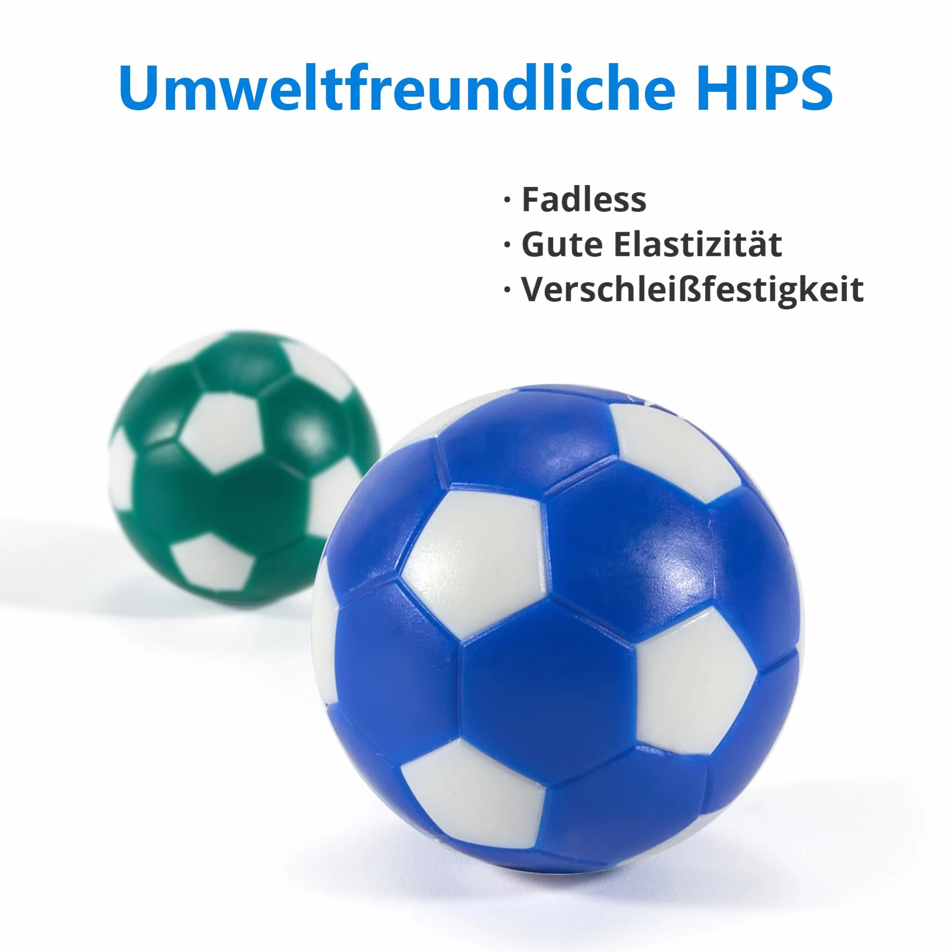8 Piezas Bolas de Fútbol 32 mm en HIPS, Resistentes y Coloridas para Futbolín de Mesa, Colores Surtidos
