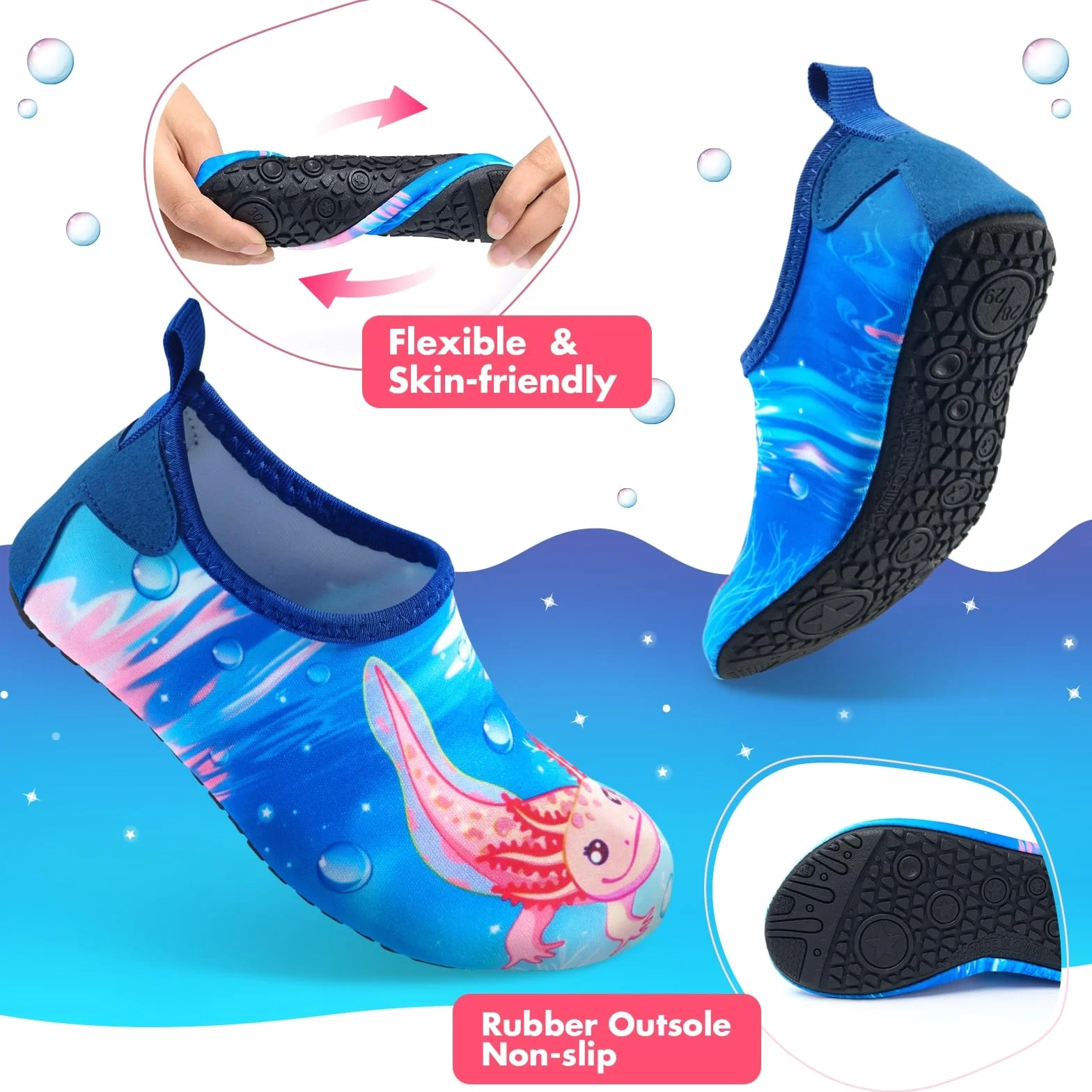 Zapatillas de Playa Niño Niña Descalzas Secado Rápido Malla Suave Zapatos de Agua