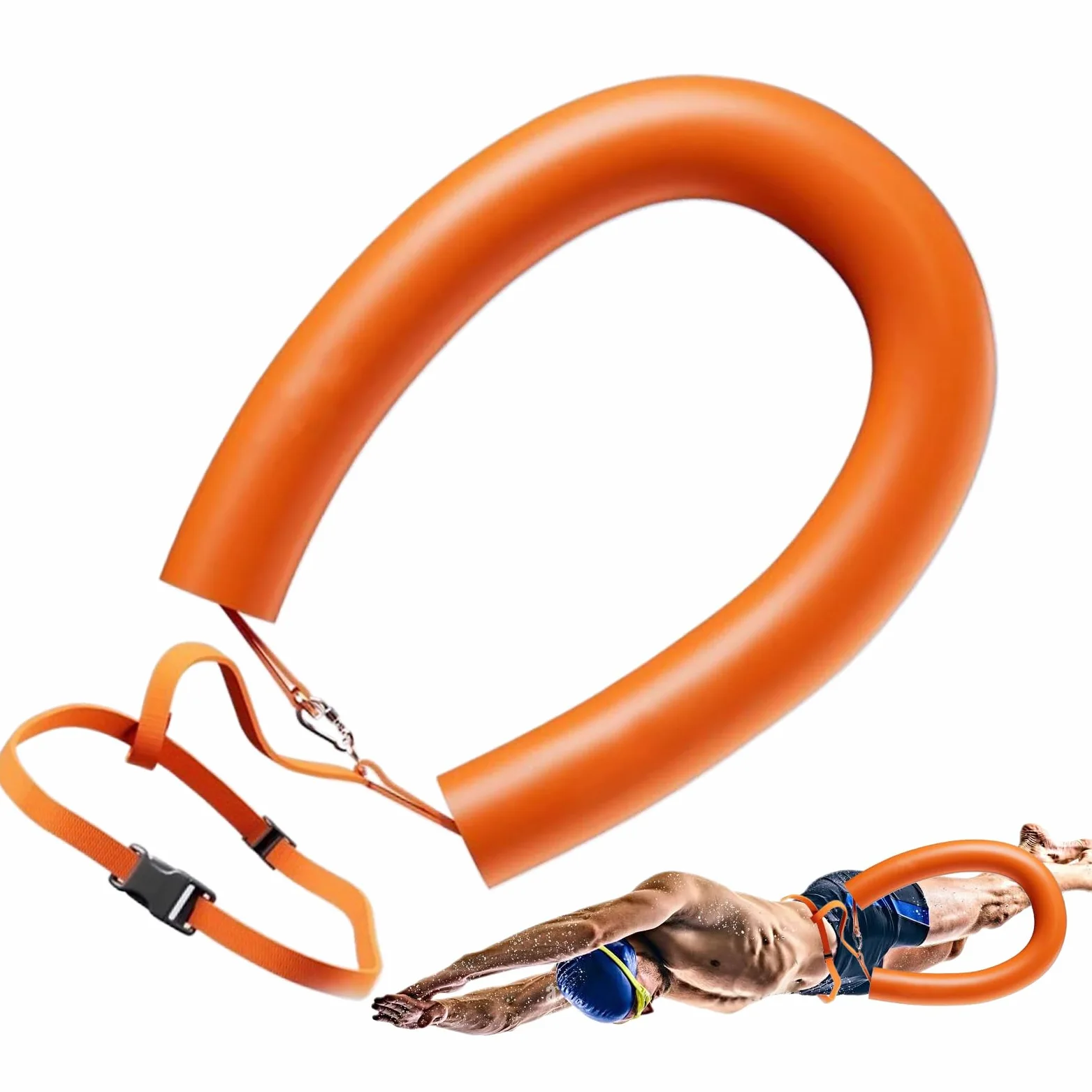 Flotador de natación Entrenador Altamente Visible Sin Inflar | Cinturón flotador para entrenamiento de natación Para aguas abiertas, ríos, mares, principiantes y entusiastas del