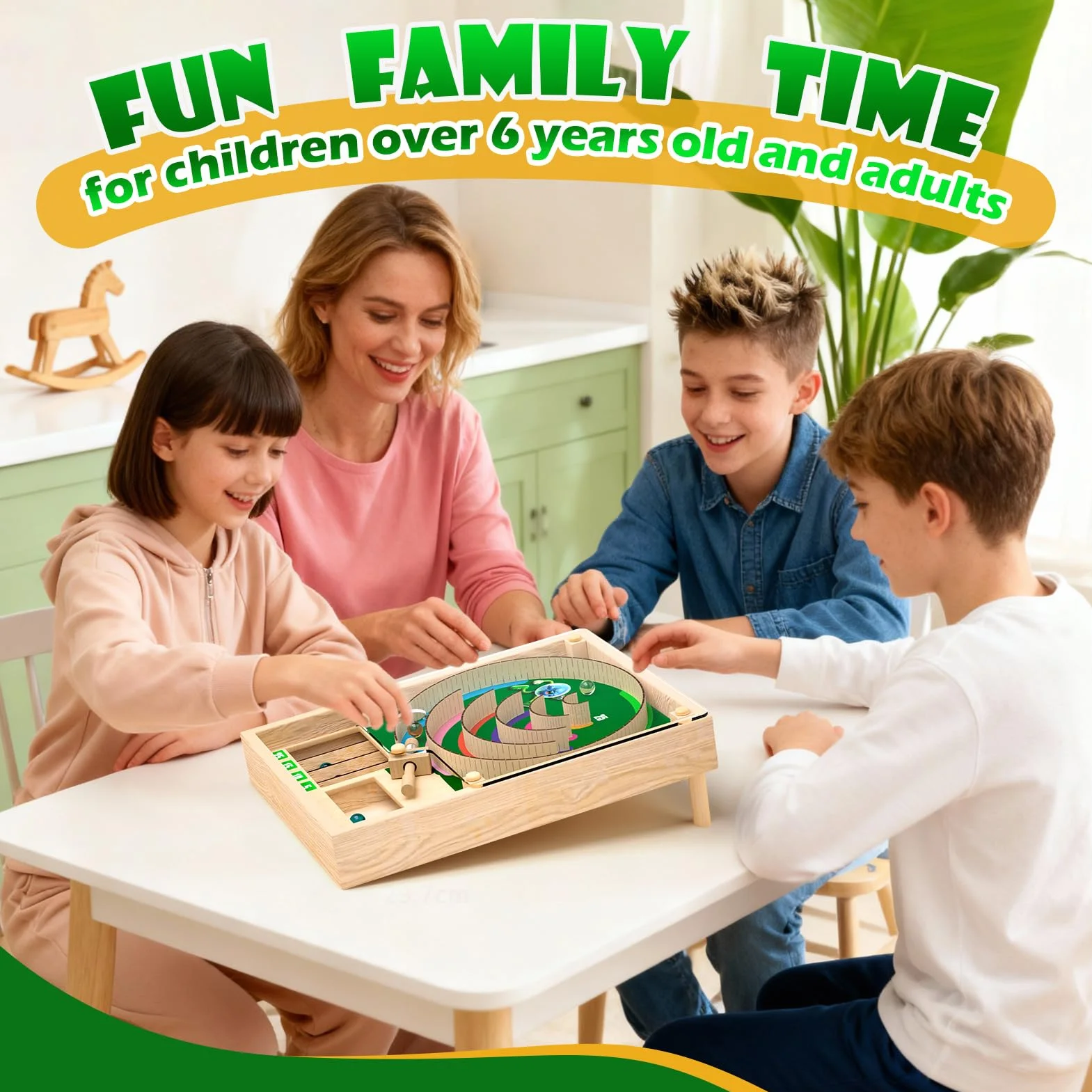 Uping Juegos de Mesa Niños 6 Años Juegos de Mesa Adulto, Juguetes de Habilidad con Canicas y Puntuación de Madera Regalo para Niño 6 Años o Más