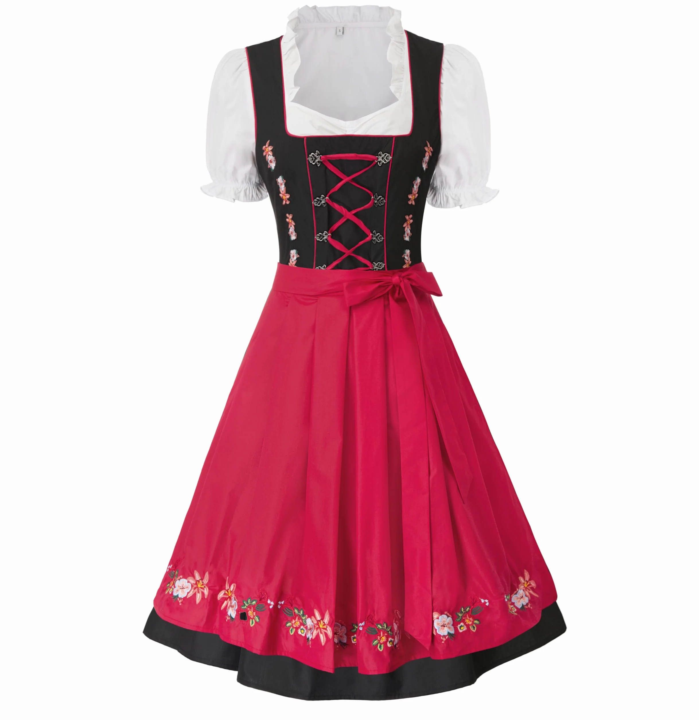 JASAMBAC Disfraz de tirolesa alemana para mujer, 3 piezas, para Oktoberfest, carnaval | Trajes tradicionales bávaros, festivales de cerveza de octubre, Halloween, fiestas temáticas, cosplay