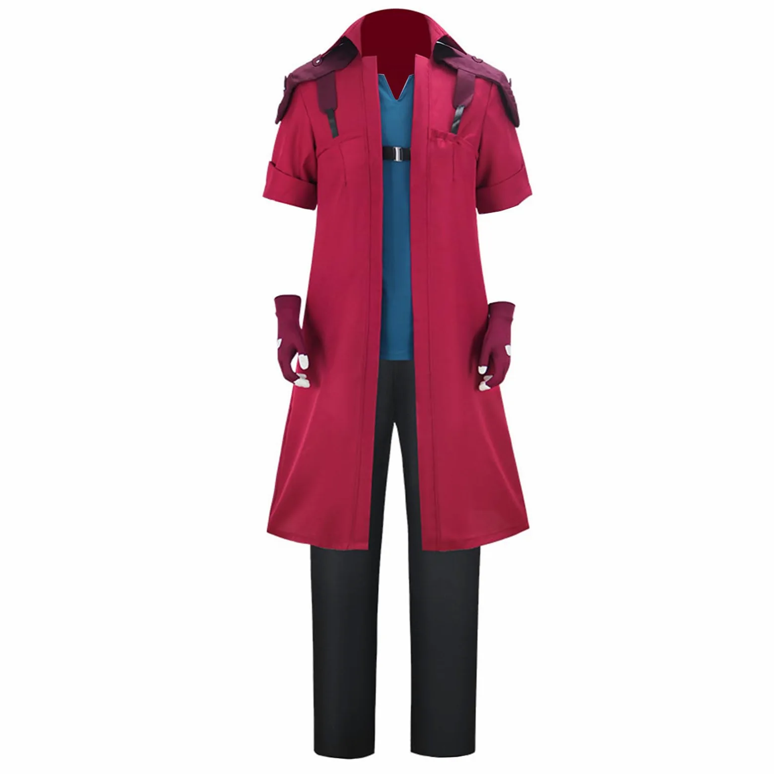 CR ROLECOS Dante Cosplay Disfraz de Diablo Rojo Abrigo Trenchcoat Chaqueta Larga Anime Cosplay Completo Set Halloween Carnaval