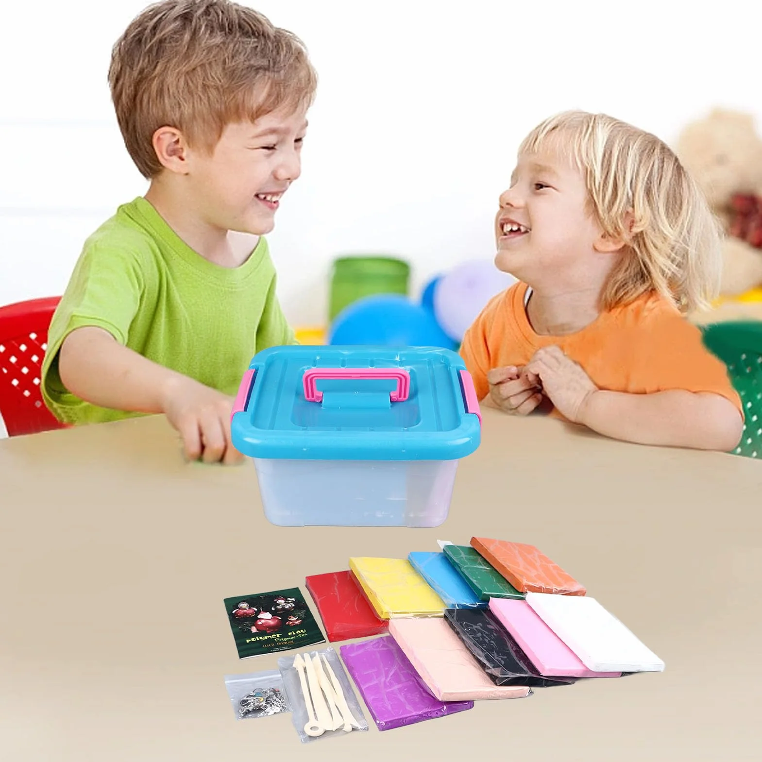 Generic Juego de Arcilla de Modelado de 10 Colores, 250g Cada, Kit de Arcilla Polimérica Suave No Tóxica con 5 Herramientas de Escultura para Niños, Aprendizaje DIY