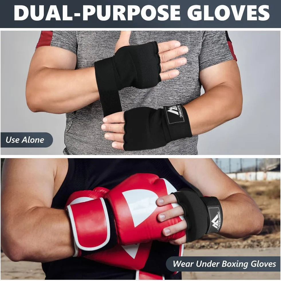 Flintronic Guantes de Boxeo 95cm Correa de Muñeca Acolchado Protección para Manos Muay Thai MMA