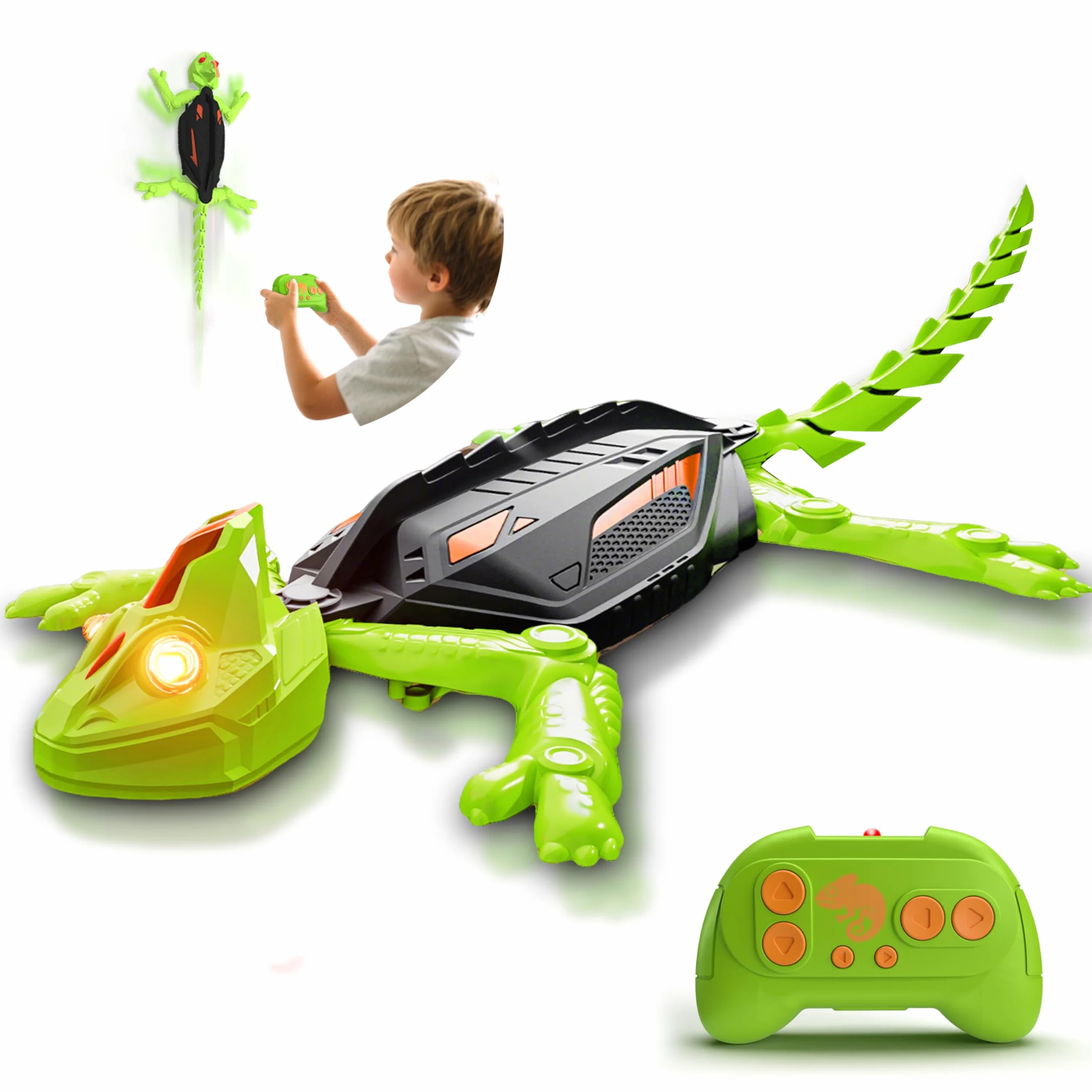 Recargable Camaleón Teledirigido, Gecko Teledirigido con Ojos LED, Lagarto Robot Juguetes, Regalos de Cumpleaños para Niños Niñas 3 4 5 6 7 8+ Años [Versión Mejorada]