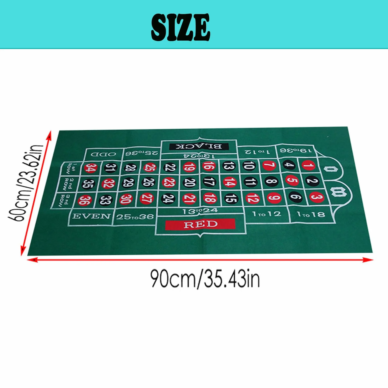 Alfombrilla de póquer para mesa de póquer, alfombrilla de póquer, diseño de doble cara, alfombrilla de fieltro de doble cara, juego de mesa de fieltro, 60 x 90 cm (A)