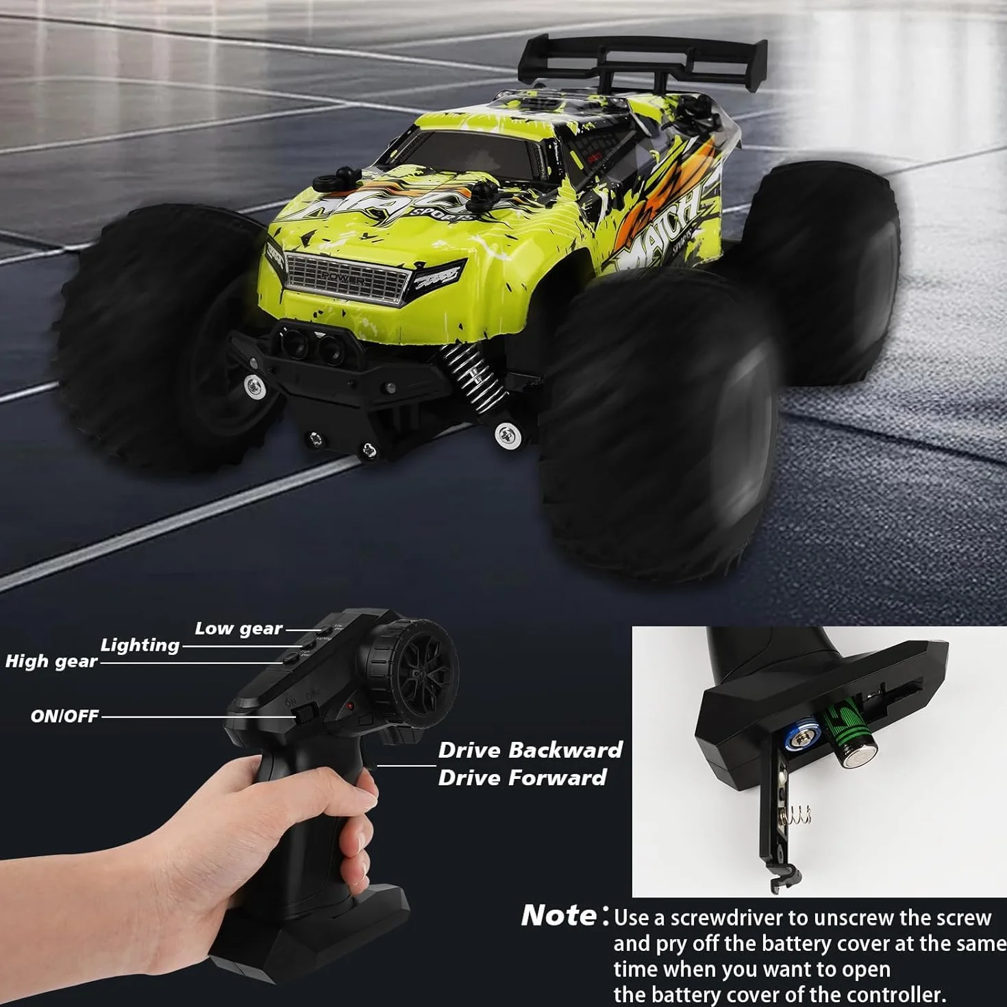 Coche Teledirigido Todoterreno 1:16, 20 km/h, Control 2.4Ghz, Luces LED Brillantes, Baterías Recargables, Juguete para Niños y Niñas de 6 a 12 Años, Regalo Ideal para Cumpleaños y Navidad