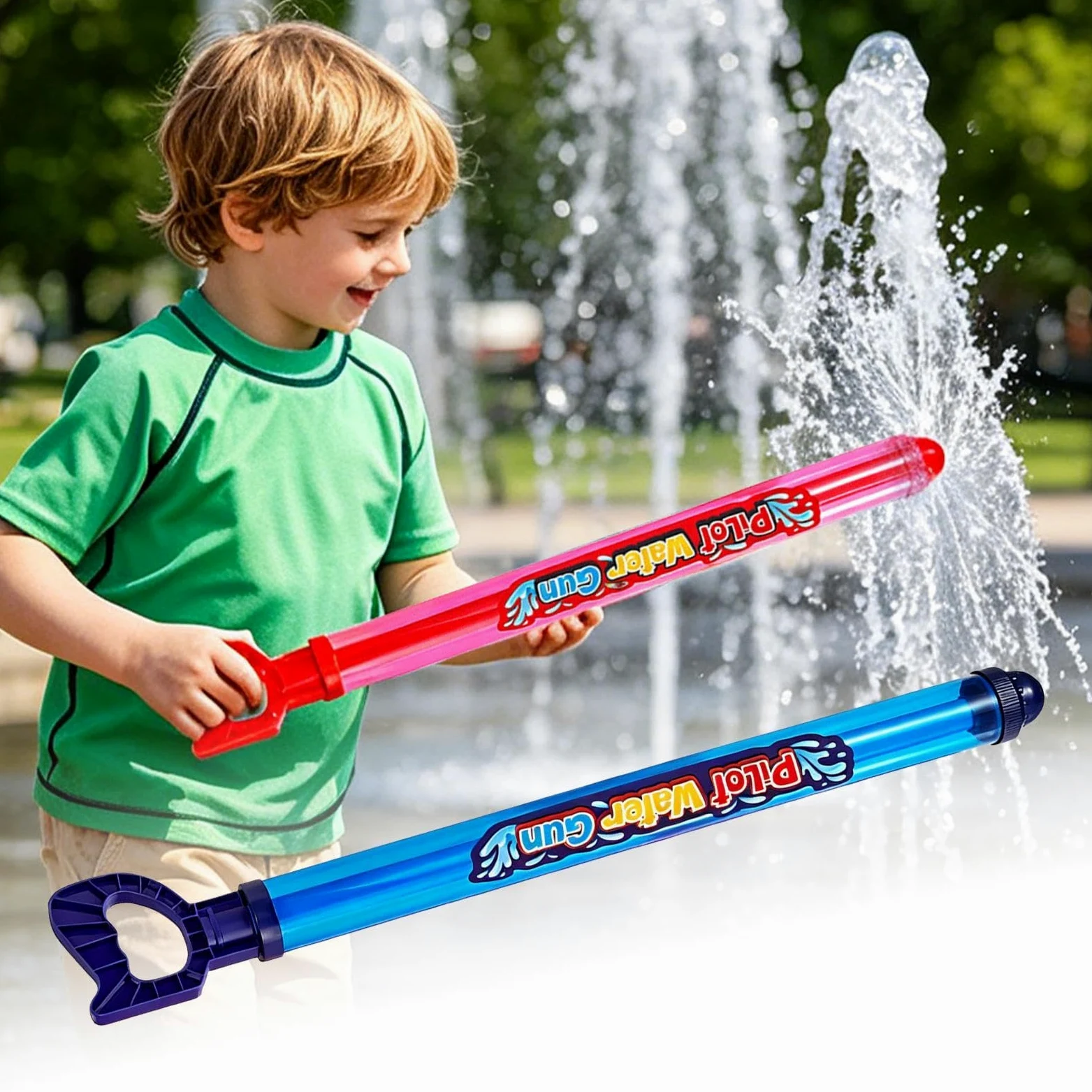 Pistola De Agua Juego De 2 Piezas De 360 Grados Interactivo para | Juguetes Acuáticos de para Niños para Niños Niñas Familia Aire Libre Jardín Patio Parque Piscina Playa Camping