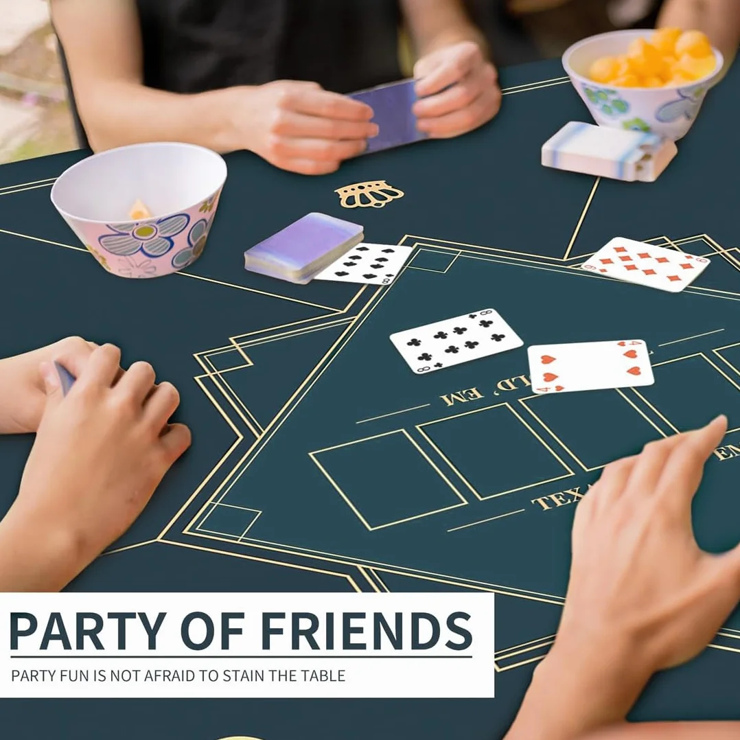Alfombrilla De Póquer Cuadrada, Tela Verde Texas Holdem Para Mesa De Juego, Alfombrilla De Mesa De Póquer, Alfombra Verde De Juego (80 X 80 Cm)