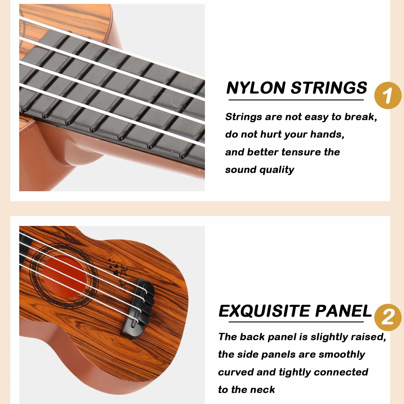 Guitarra Infantil, Juguete de Guitarra Infantil, Ukelele de Juguete para Niños, para Niños 4 Cuerdas Instrumentos Musicales Juguete Educativo, Adecuado para niños de 3 a 6 años (Registro 44cm)