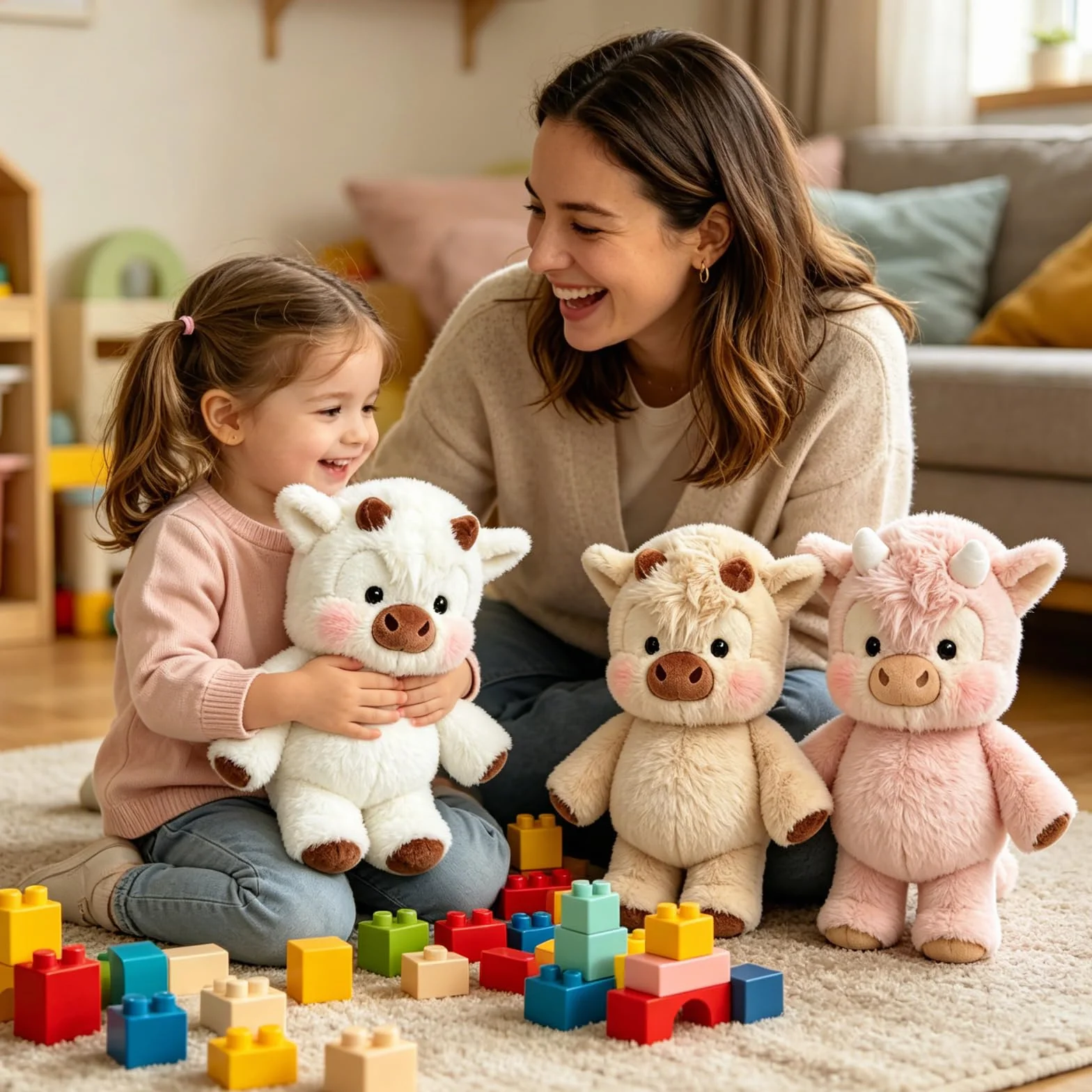 Peluche Vaca Que Corre, Peluche de Vaca de Pelaje Suave, Muñeco de Peluche Vaca para Niños y Regalos(A)
