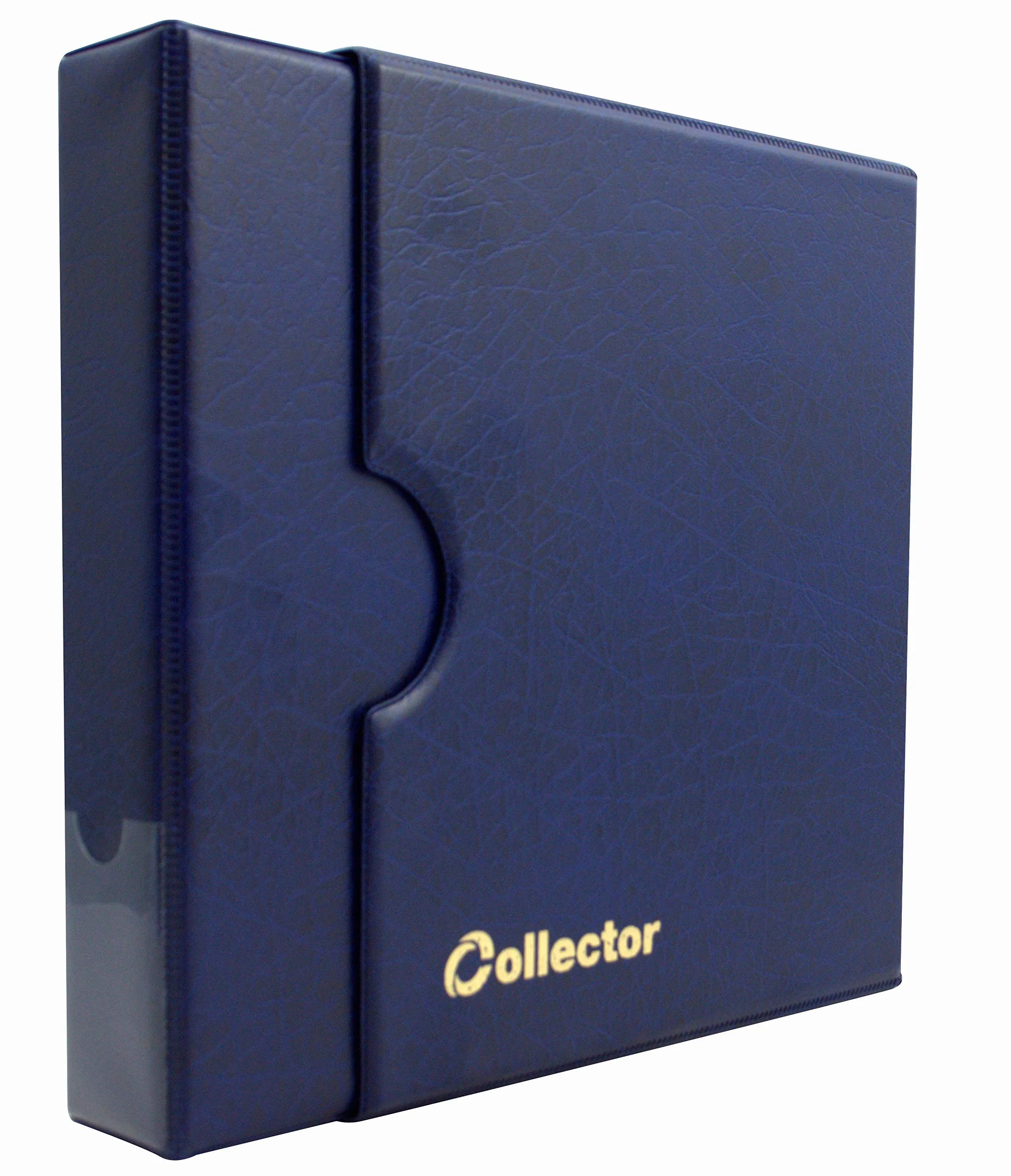 Collector Álbum de coleccionista para 221 monedas de diferentes tamaños, desde pequeñas hasta grandes, universales – en estuche, con páginas, separadores rojos e índice – Azul