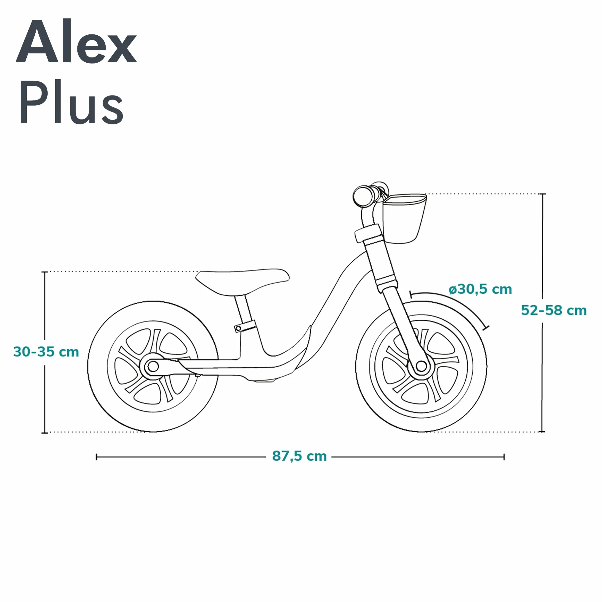 lionelo Alex Bicicleta sin Pedales de 3 años hasta 30 kg, Bicicleta de Equilibrio para Menores, Regulación del Asiento y del Volante, Ruedas Ligeras, Reposapiés Perfilado