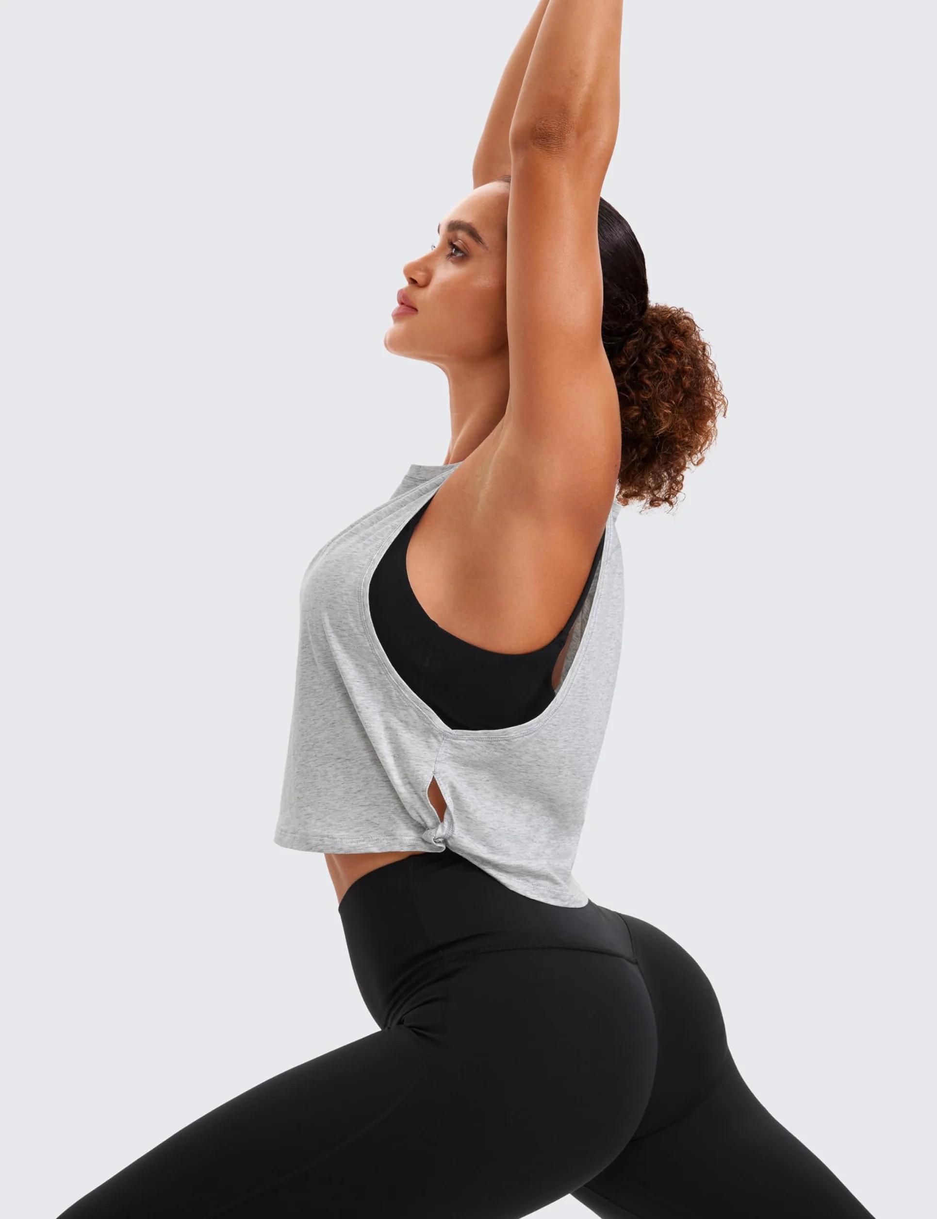 CRZ YOGA Mujer Camiseta Sin Mangas Algodón Pima Crop Top Ropa Deportiva