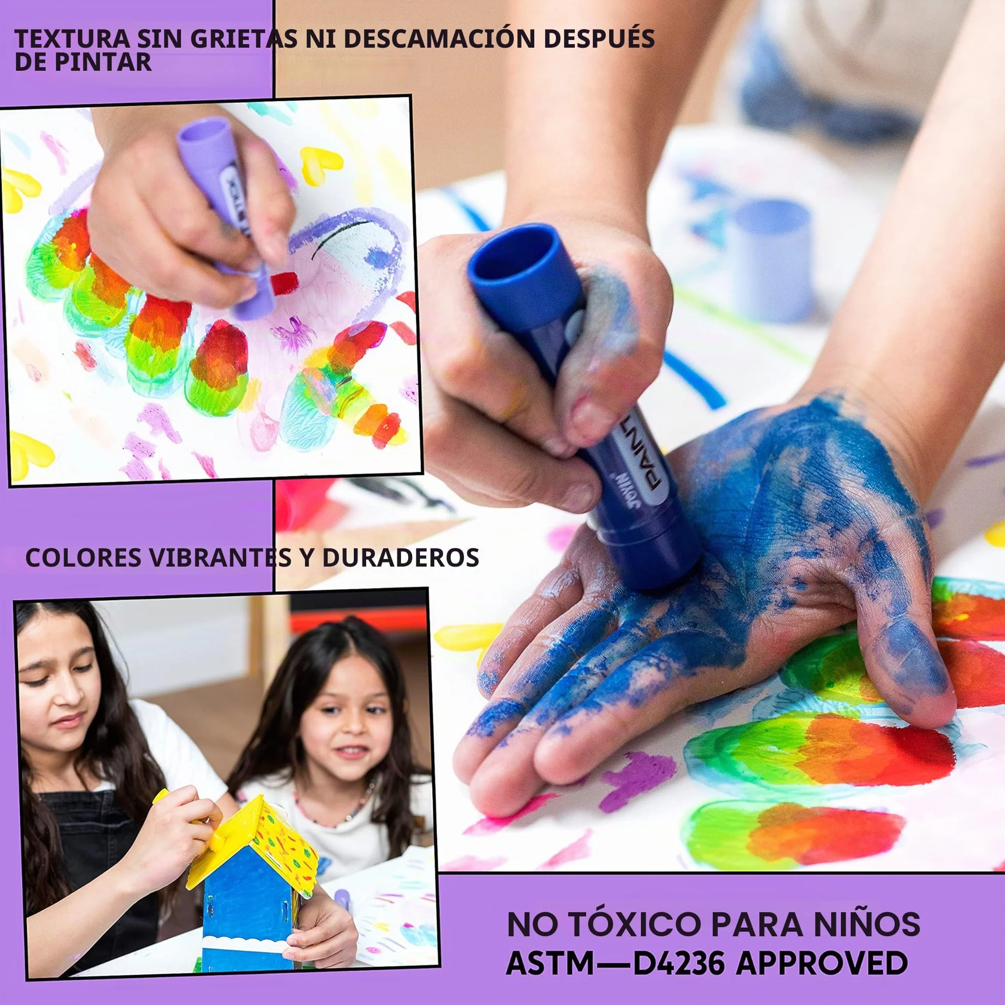JOYIN 36 Temperas Lavables en Stick, Pintura para Niños 3 Años, Vistoso Tempera Paint Stick, Regalos Creativos de Pintura para Niños