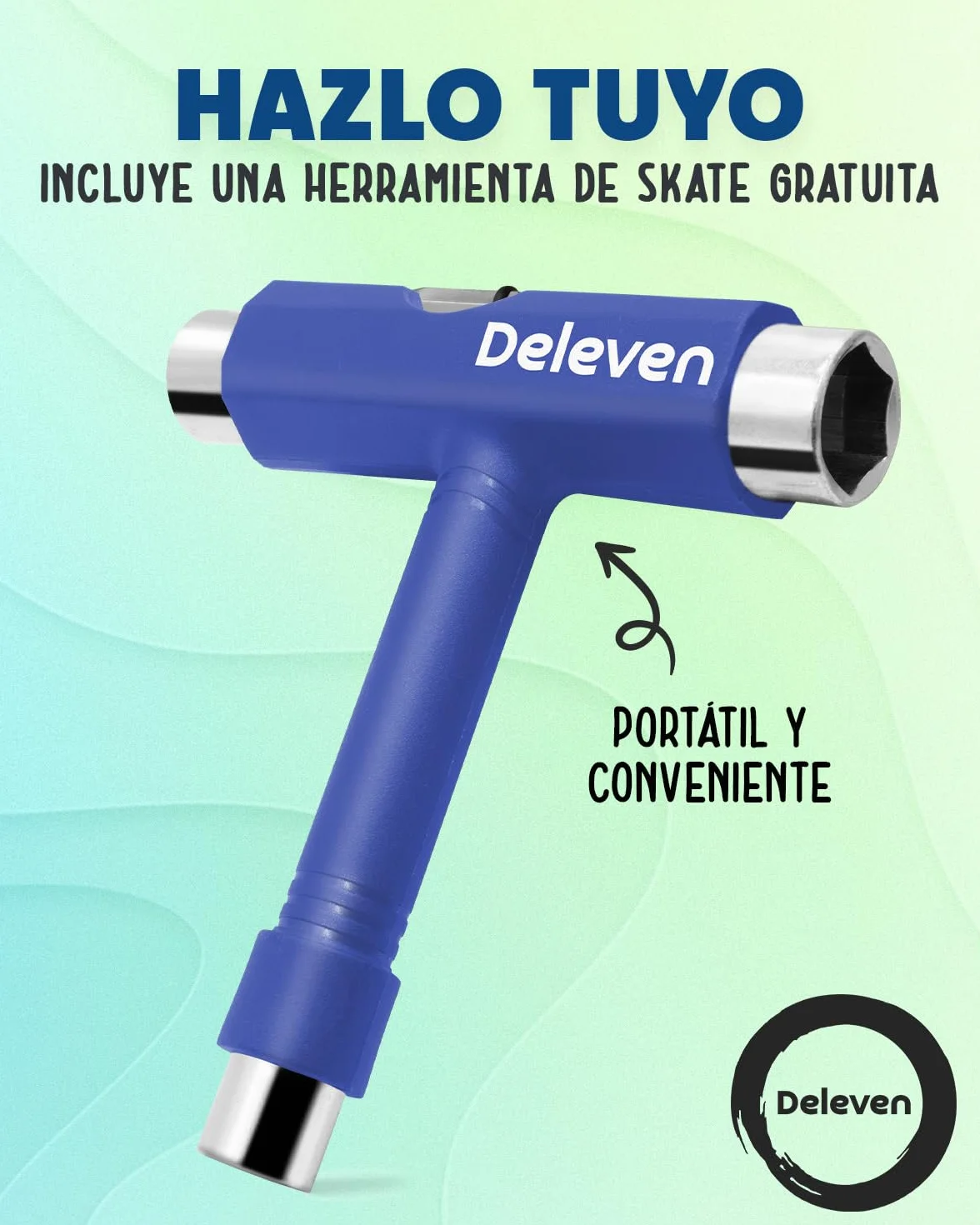 Deleven Monopatín 56cm con Ruedas LED, Herramienta de Skate y Rodamientos ABEC 7 - Skateboard para Niños Principiantes Adolescentes Adultos