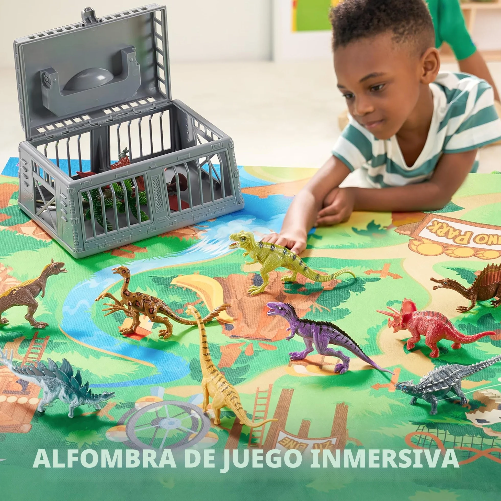 JOYIN Juguetes de Dinosaurios para Niños 3-6 Años 19 Regalos con Almohadillas y Jaulas de Almacenamiento