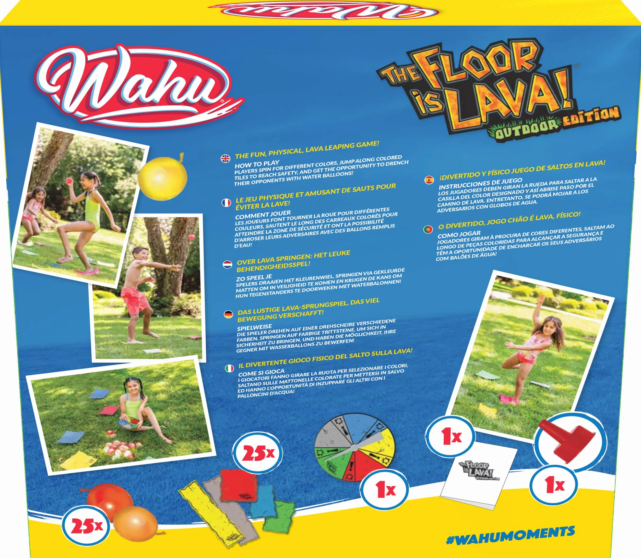 Floor is Lava Outdoor Edition, Juego para Exteriores, Juego de interacción Entre niños y Adultos, estimula la Actividad física, a Partir de Cinco años