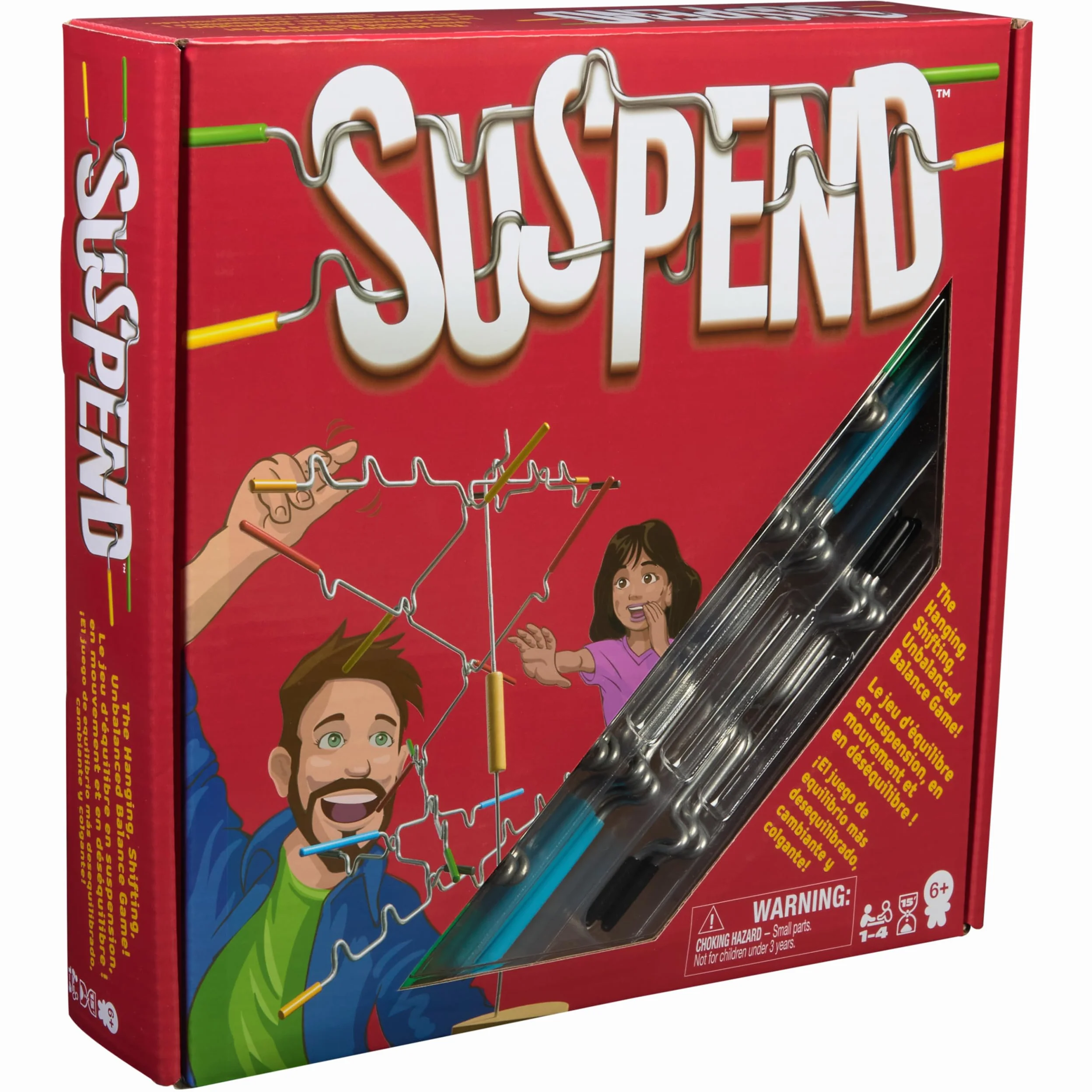 Spin Master Games, Suspend, un juego familiar de equilibrio de manos difíciles y constantes, actividad divertida para niños, adultos y noche de juego familiar, juguete de aprendizaje, 1-4 jugadores