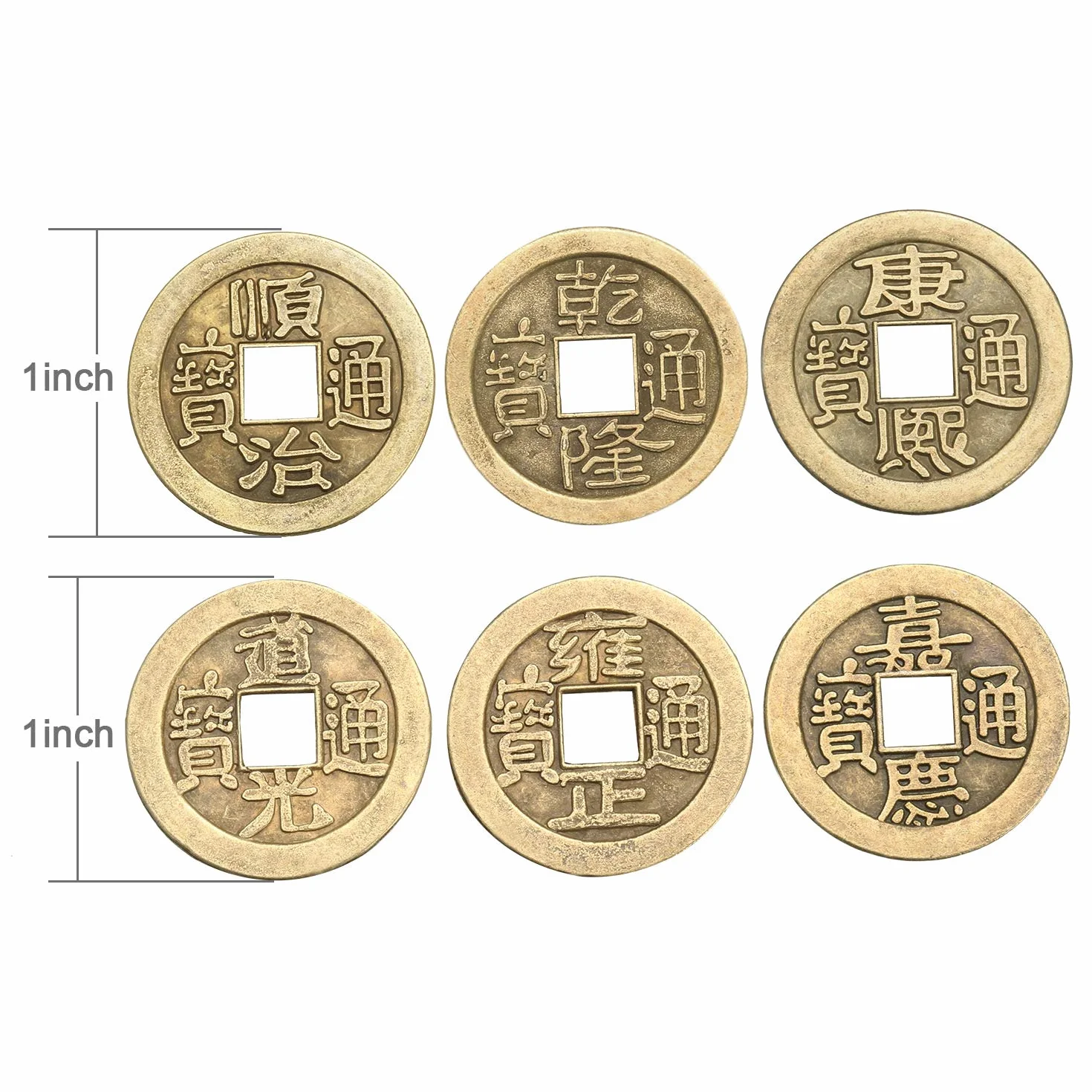 50 Piezas 1 Pulgada de Moneda Feng Shui China Moneda I Ching y 5 Juegos de Moneda de Riqueza con Cuerda Roja para Riqueza y Buena Suerte