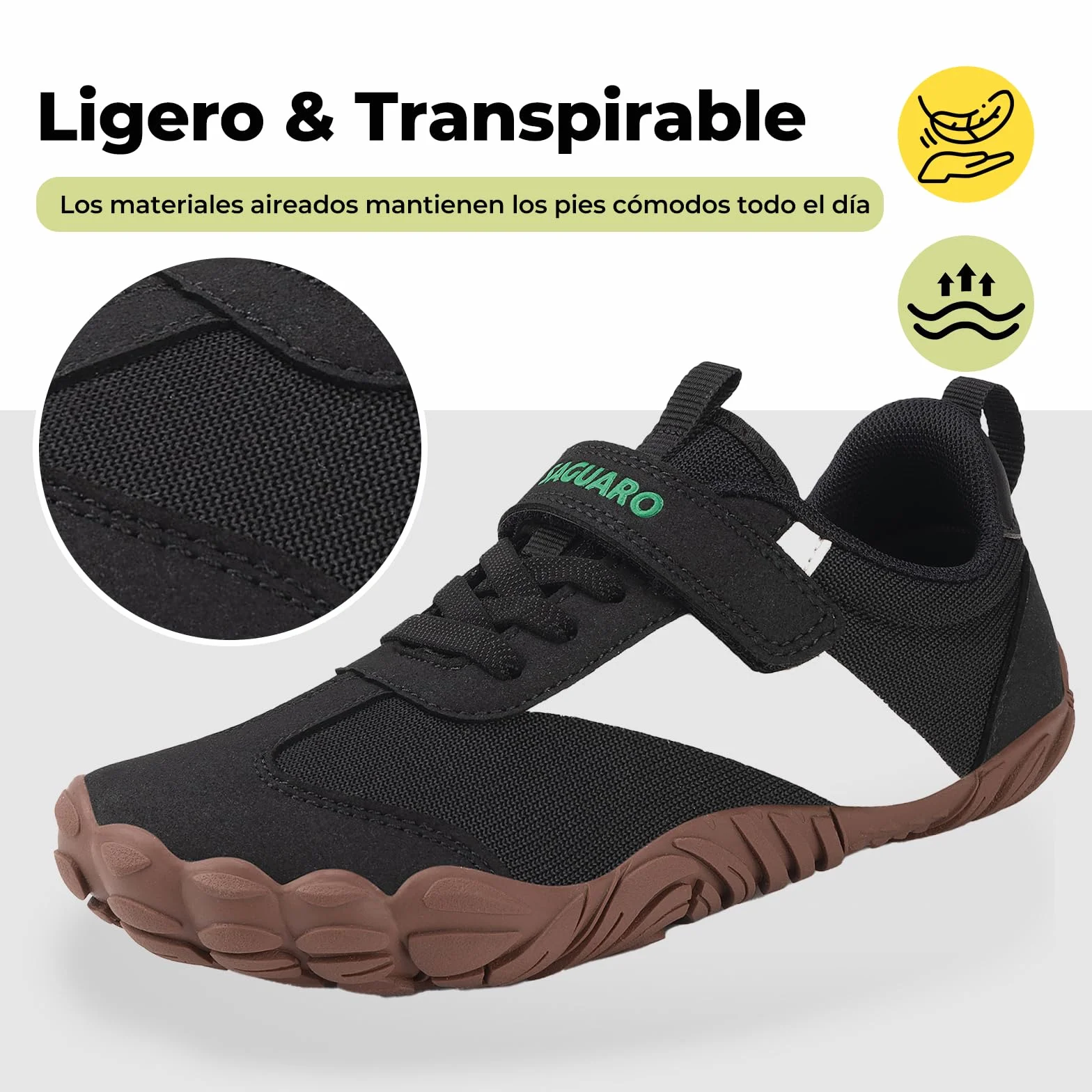 SAGUARO Zapatillas Barefoot Niños Niña Sneakers Minimalista Puntera Ancha Gr.25-36