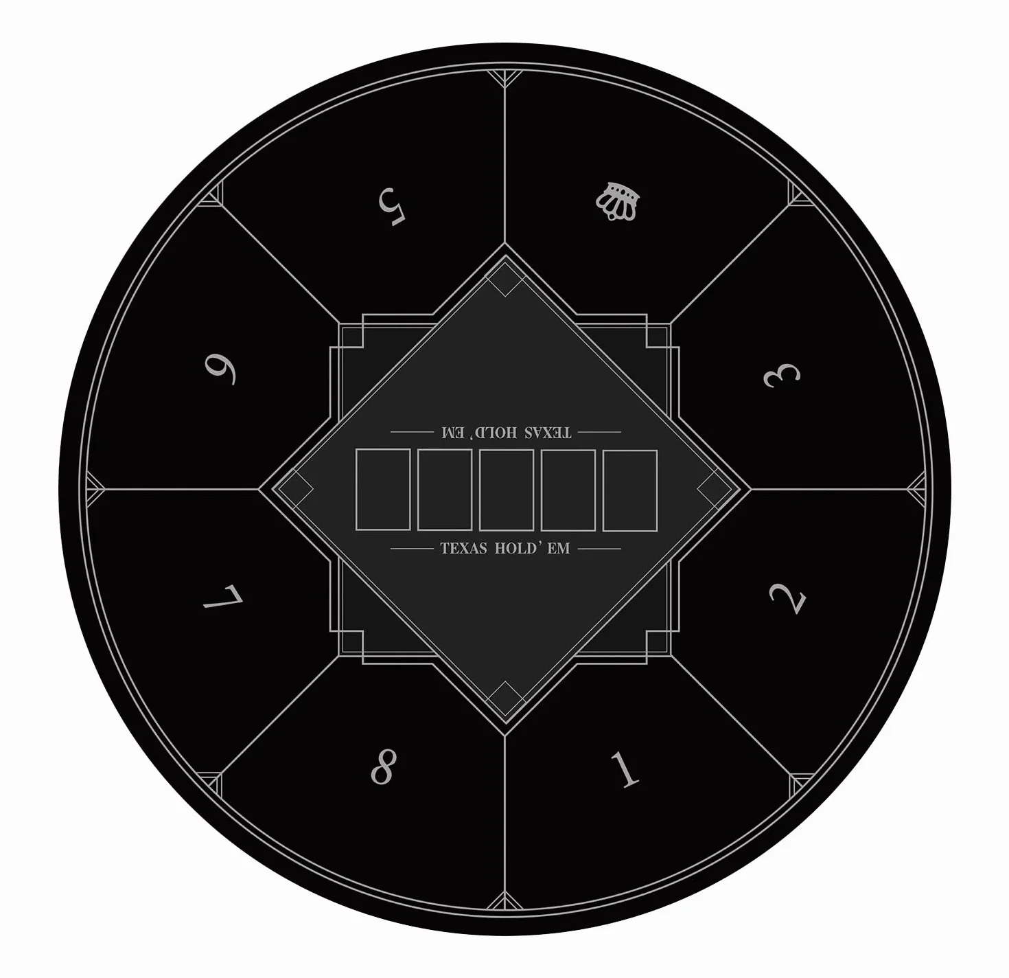 LaiEr Tapete de Póquer Redondo 24/31/39/47/55/63 Pulgadas Para 6-8 Personas, Texas Hold'em, Almohadilla de Goma, Mesa Plegable, Portátil, Adecuado Para Juegos de Blackjack