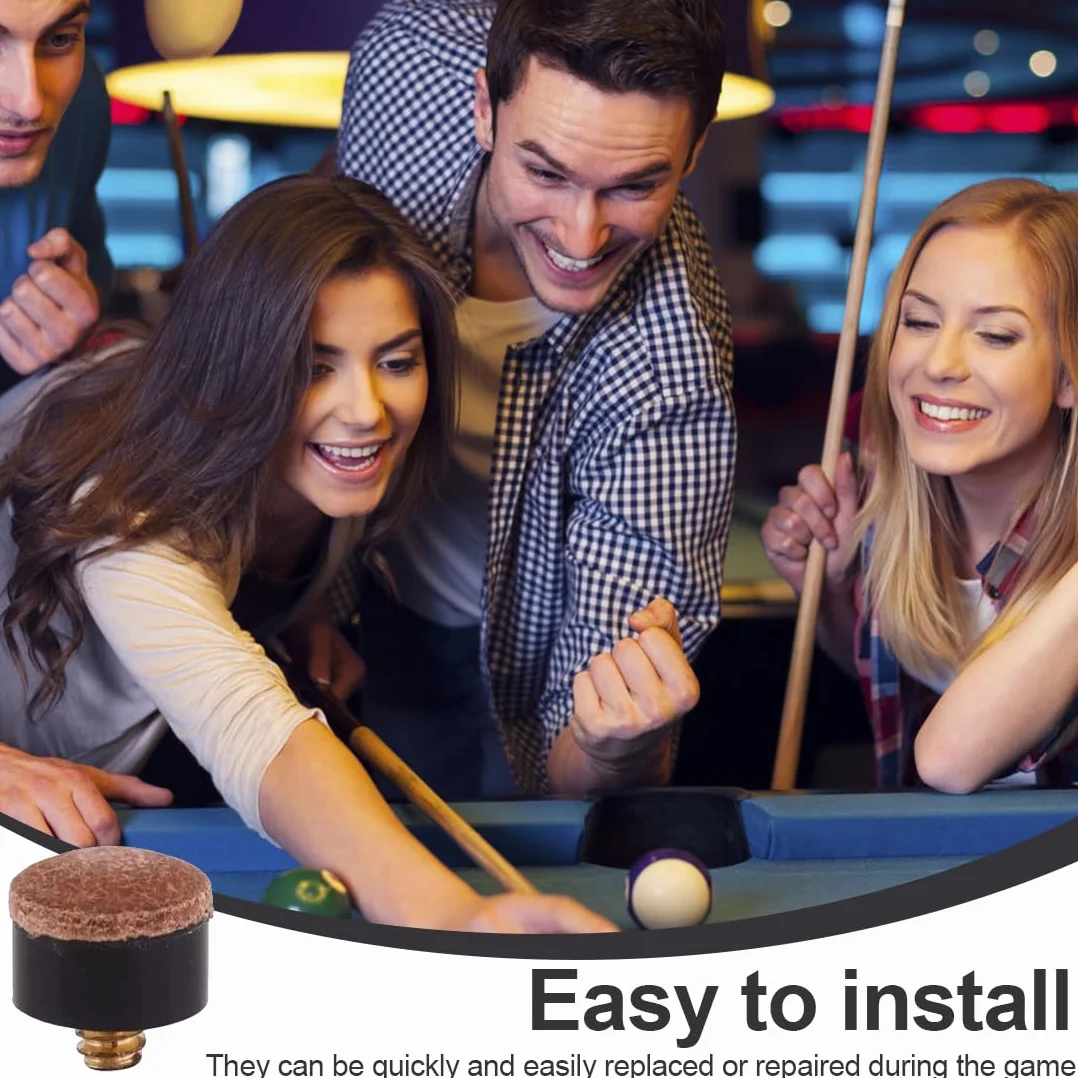 Kit de Repuestos para Cola de Billar, Consejos de Repuesto para Pool, Accesorios Snooker, Schraubbare Leder Spitzen (13mm)