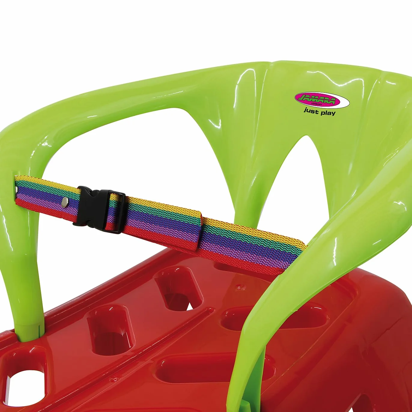 Jamara 460366 - Snow Play Trineo con Respaldo Snow-Star 90 cm Rojo – Protección contra vuelcos, Ligero