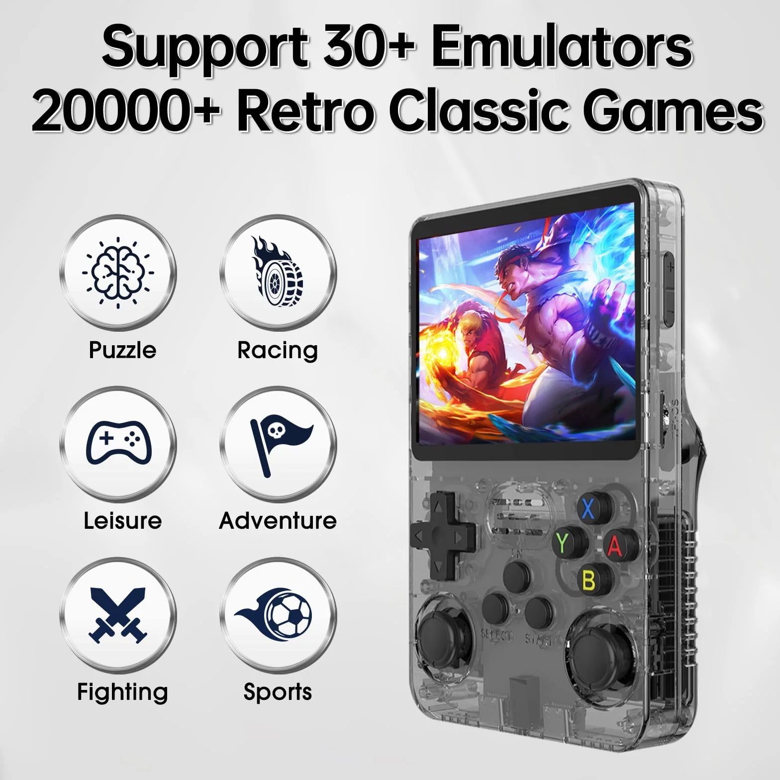 R36S - Consola de juegos de mano retro, consola de juegos retro de 128 GB con más de 30 emuladores convencionales, más de 40 000 juegos clásicos, sistema Linux de código abierto, batería de 3500 mAh