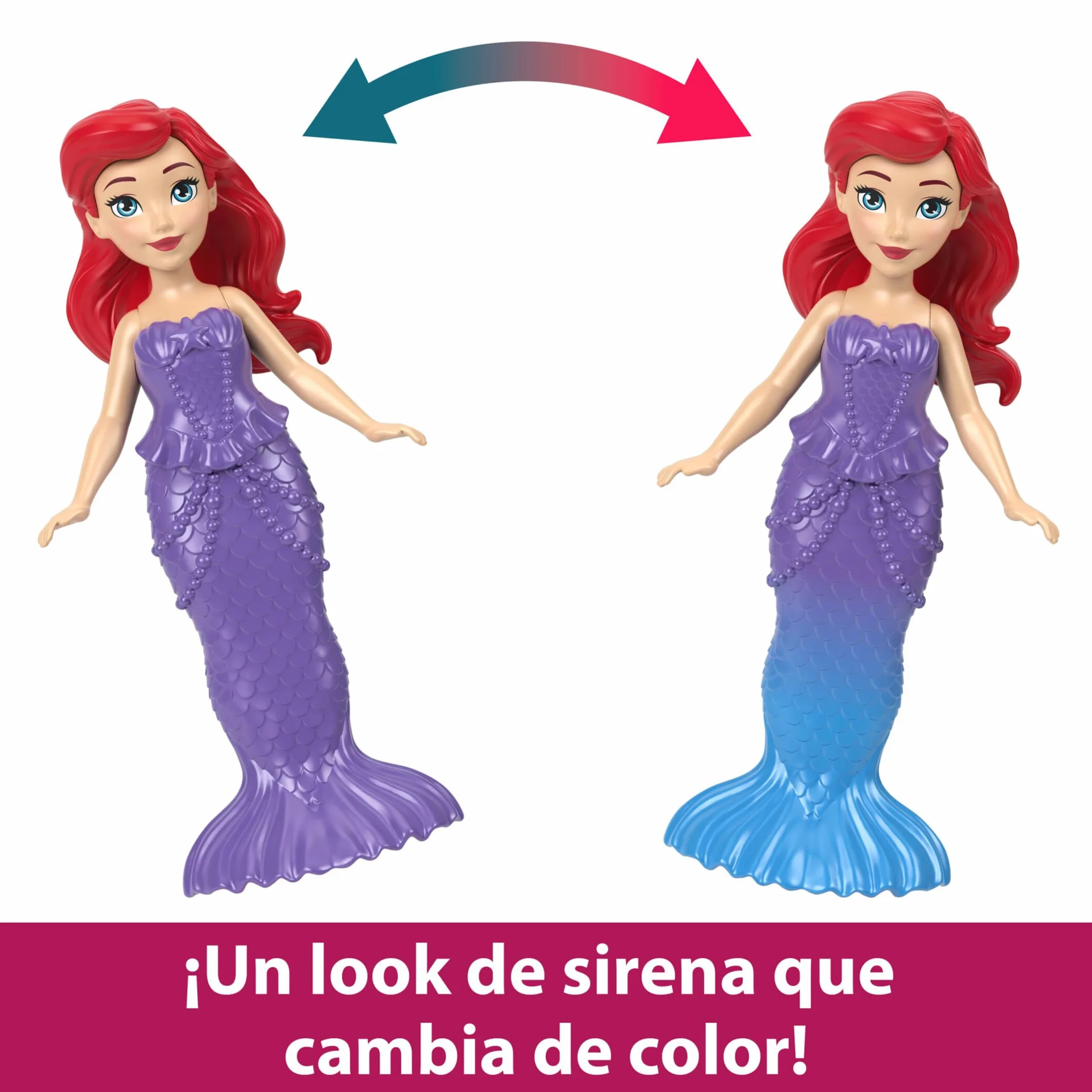 Mattel Disney Princess Minis Castillo de Ariel Casa de muñecas La Sirenita 2 pisos con figura, muebles y accesorios, juguete +3 años (HLW95)
