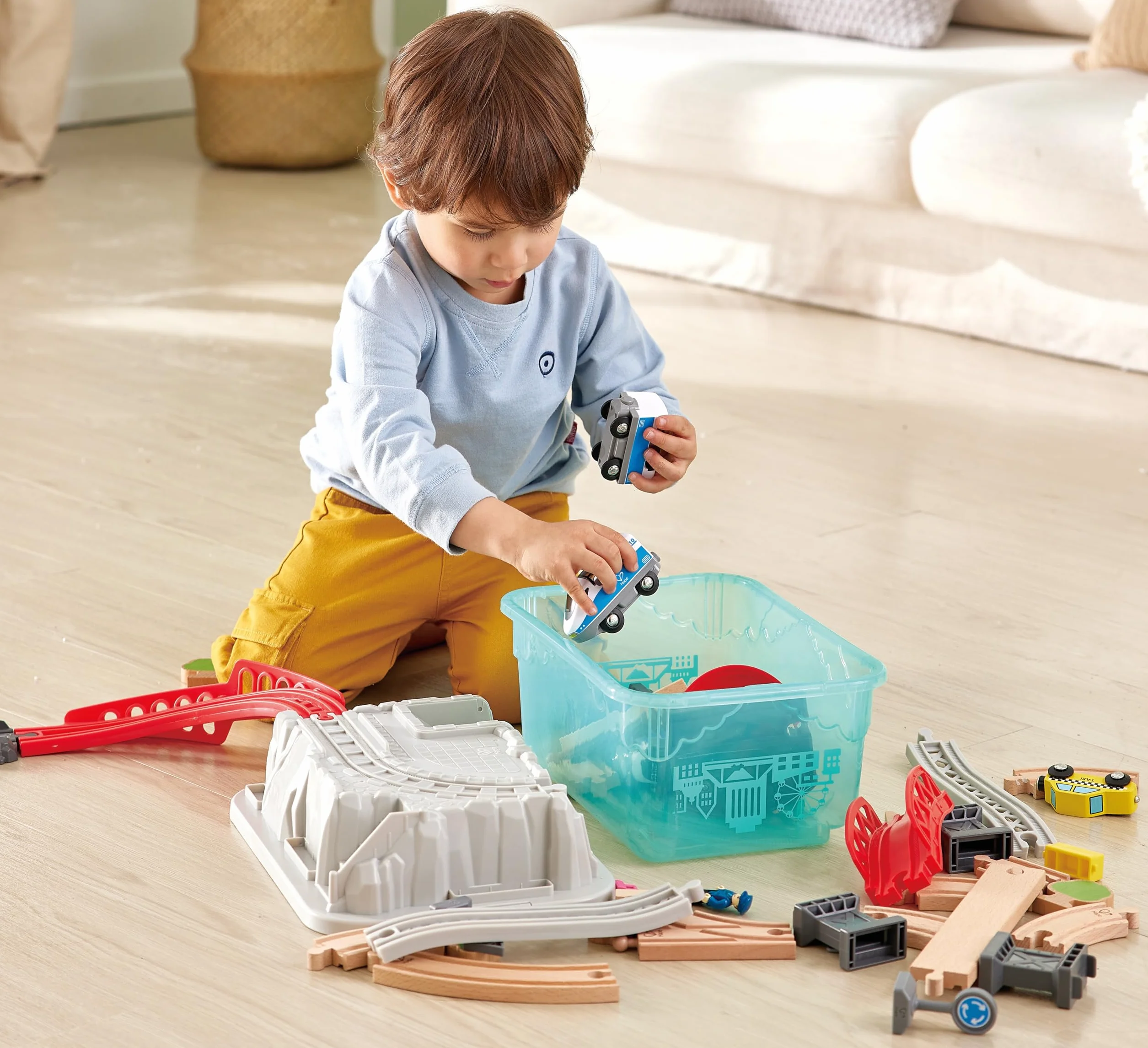 Hape - Juego de Bloques de Construcción de Ferrocarril (Toynamics E3771)