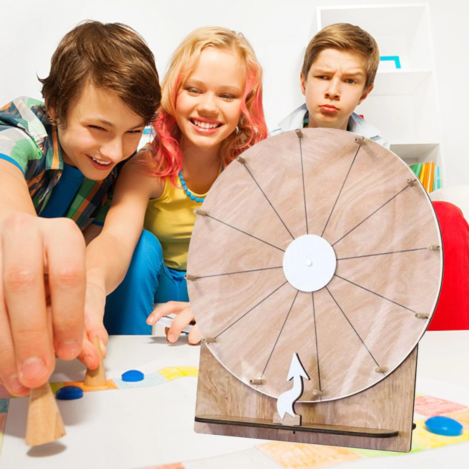 Ruleta Giratoria de Madera 28 cm para Mesa | Suministros para Fiestas Familiares