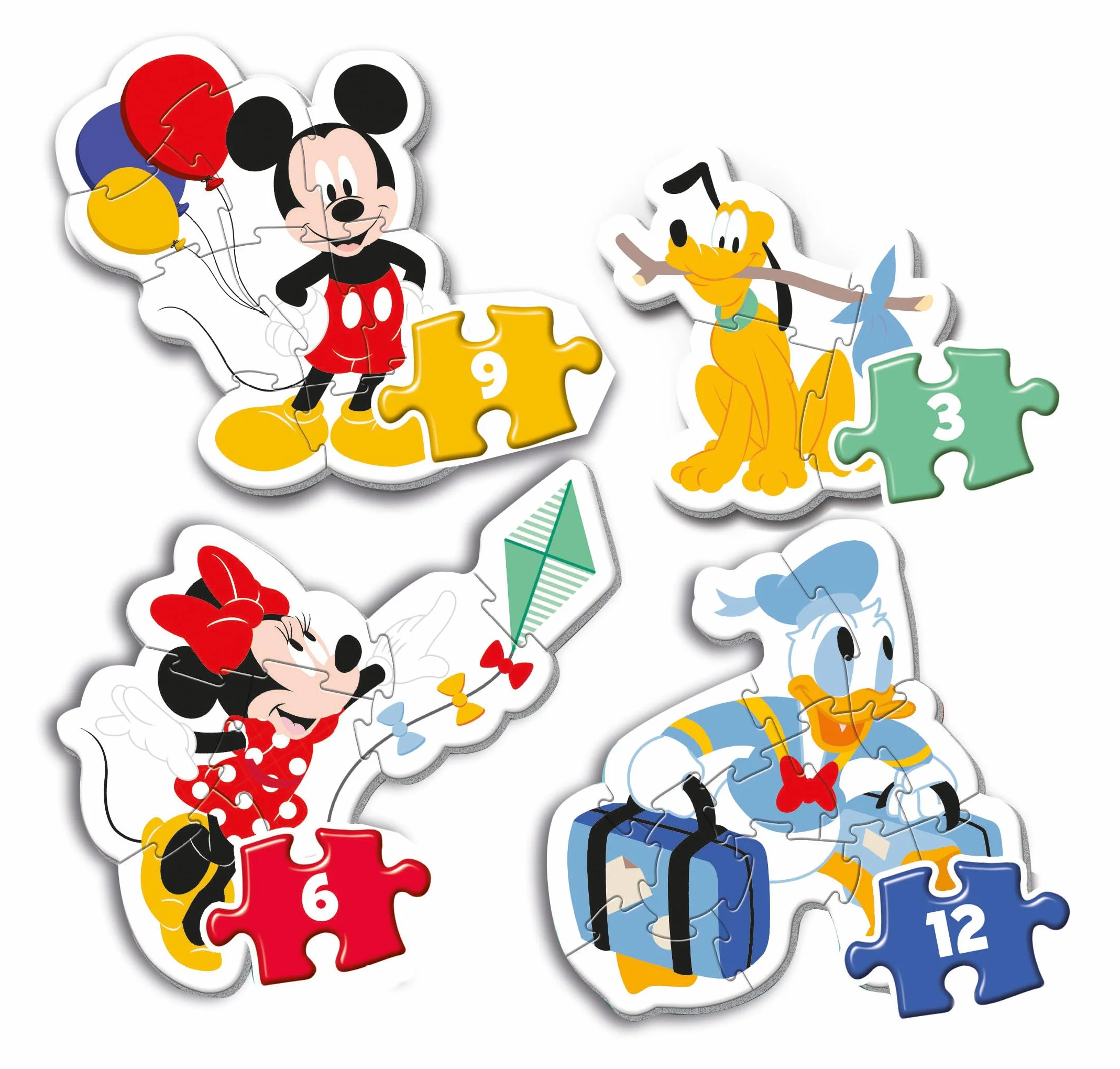 Clementoni Puzzle Infantil Mickey Mouse Progresivo 3-6-9-12 Piezas My First Puzzle A Partir de 2 años Multicolor