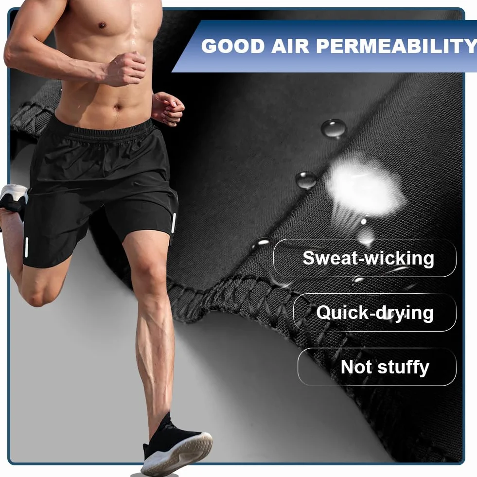 AUYAO Pantalones Cortos Hombre Deporte Running Secado Rápido Transpirables para Tenis Fitness