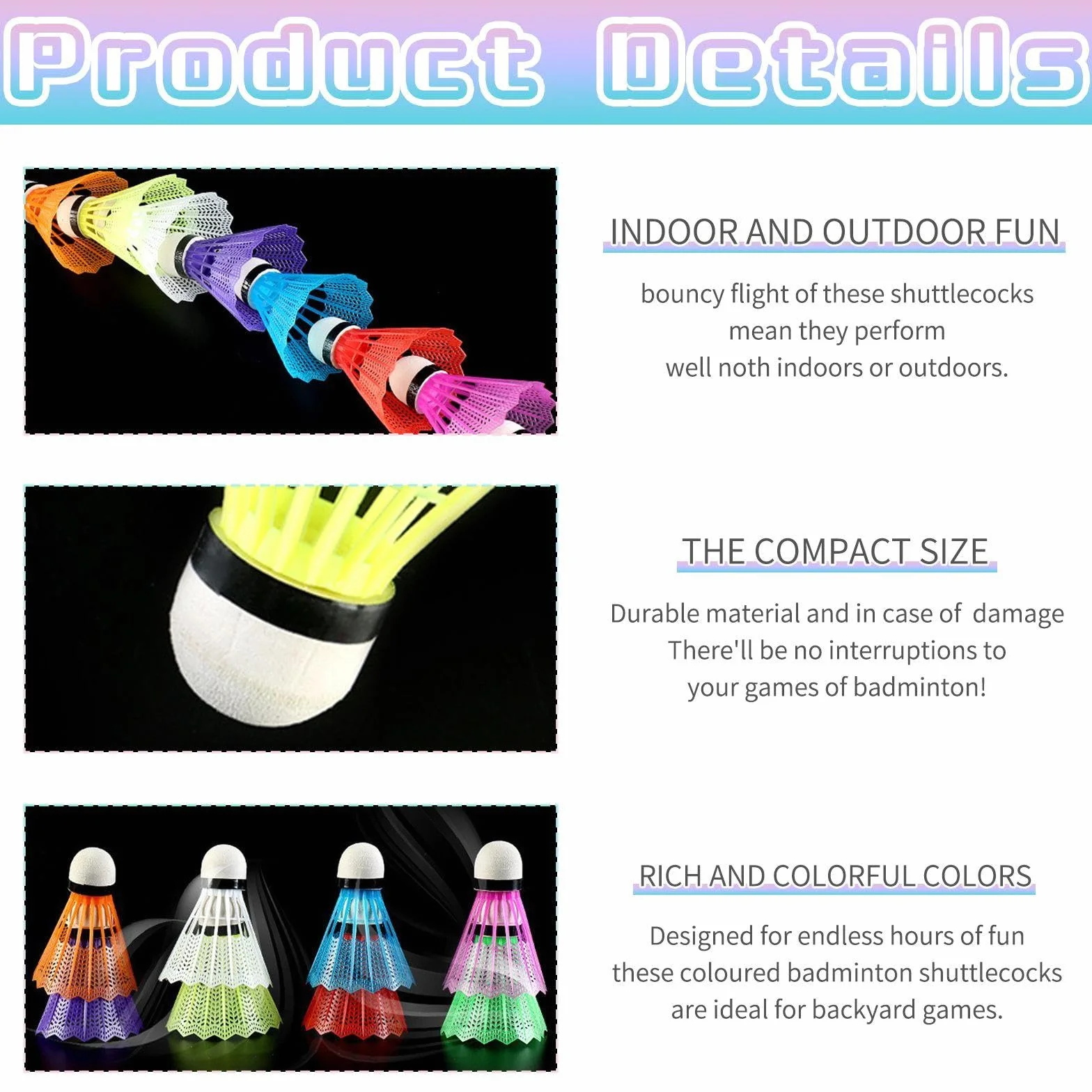 Bádminton Colorido 10 Piezas, Accesorios Entrenamiento, Plástico Duradero