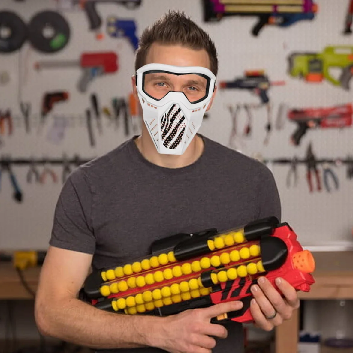 Toyer Mascarillas Tácticas Compatibles con Nerf Rival 2 Paquete Blanco y Negro