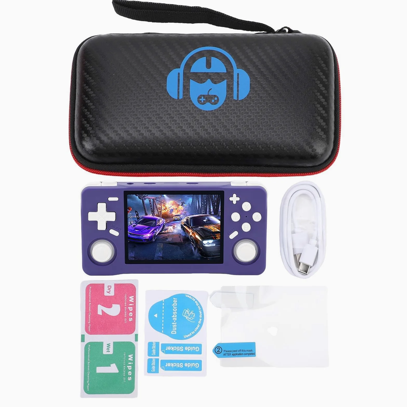 Ausla Consola de Juegos Portátil Retro, Consola de Juegos Portátil ABS con Pantalla HD de 3,5 Pulgadas 640x480, RK3326 64 bits A35, Batería de 4000 MAh, para Fanáticos de los Retro a Casa de Viaje