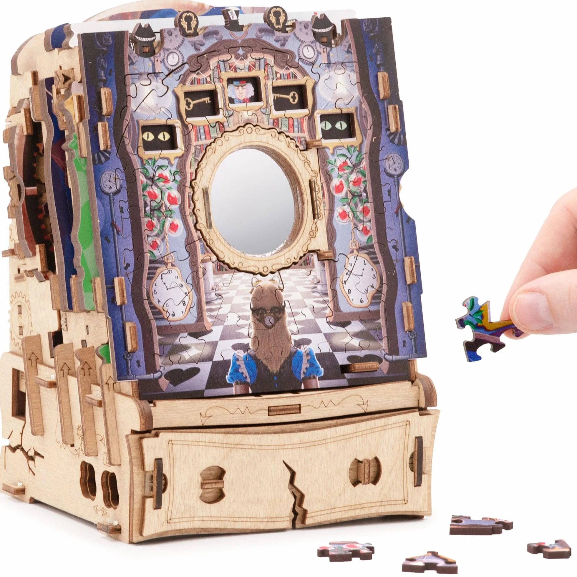 iDventure Cluepuzzle Wonderbox of Alice | Juego de Escape Room 3D Puzzle | Alicia en el País de Las Maravillas | Caja de Regalo