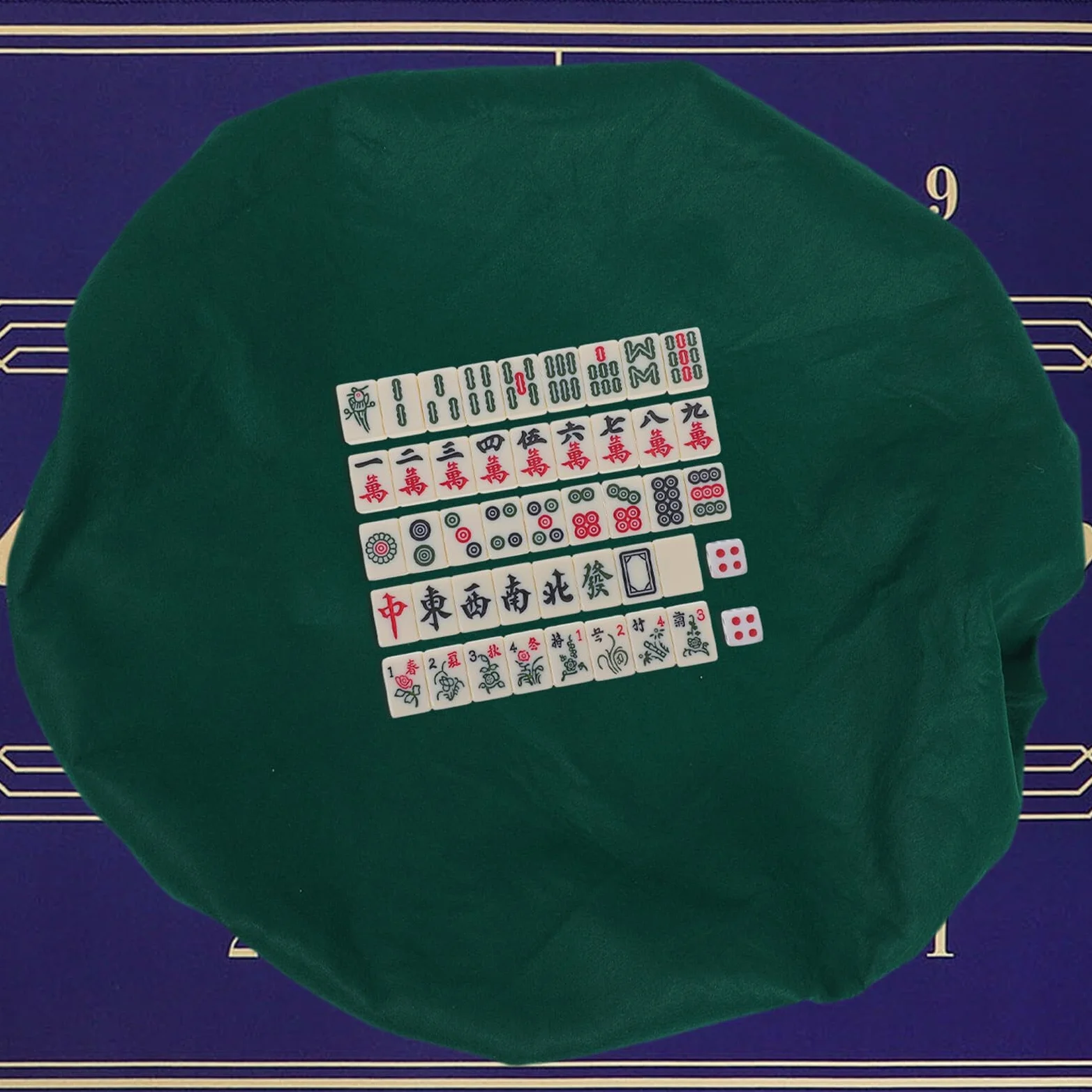 Tapete de Juego de Mesa de Mahjong Antideslizante y Fácil de Limpiar, Mantel Redondo de Fieltro Verde Diseño Grueso para Protección en Eventos Sociales