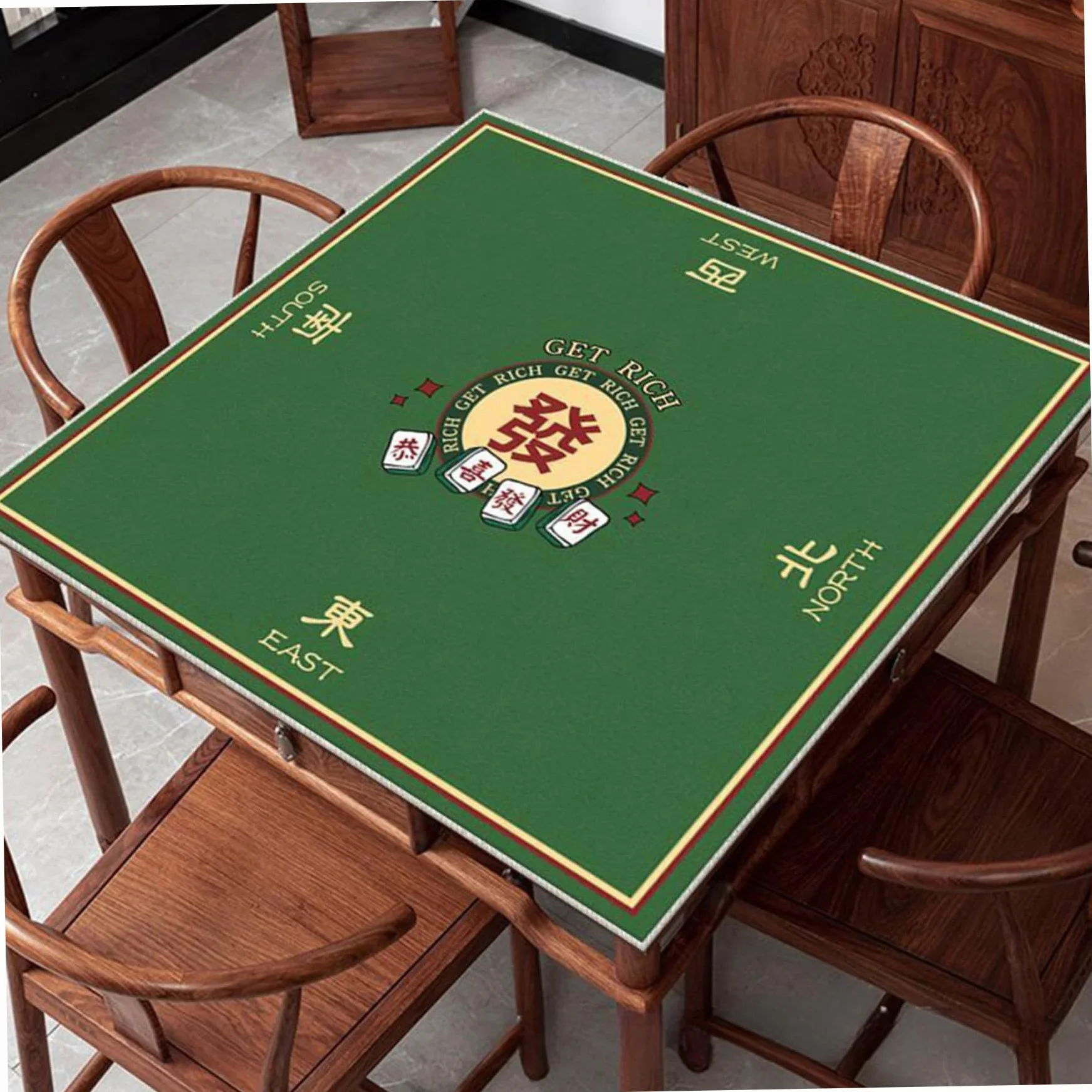 Tapete de Mahjong de 81 x 81 cm, Antideslizante, con reducción de Ruido, Enrollable, para Mahjong, póker, Cartas, Juegos de Mesa y fichas.
