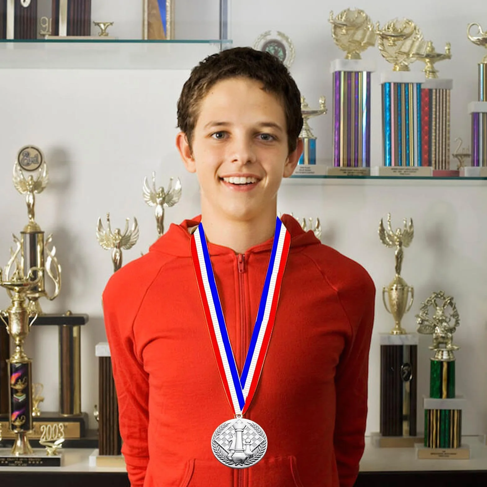 Medallas de ajedrez en relieve de oro y plata de bronce para niños y adolescentes