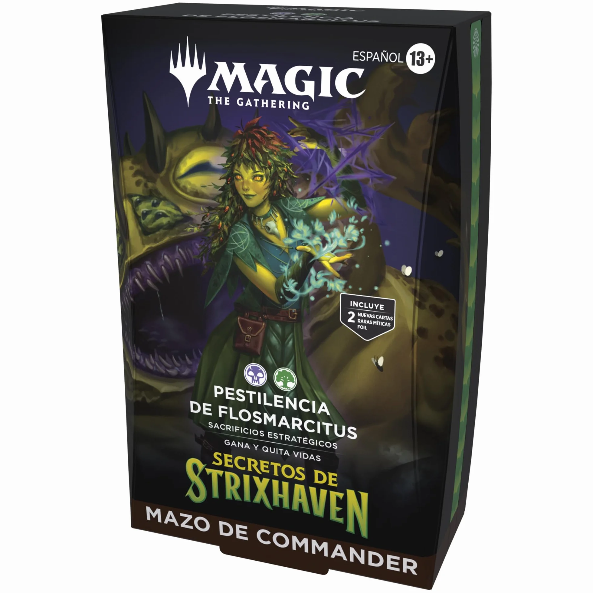 Mazo de Commander de Secretos de Strixhaven, de Magic: The Gathering - Pestilencia de Flosmarcitus (Versión en Español)