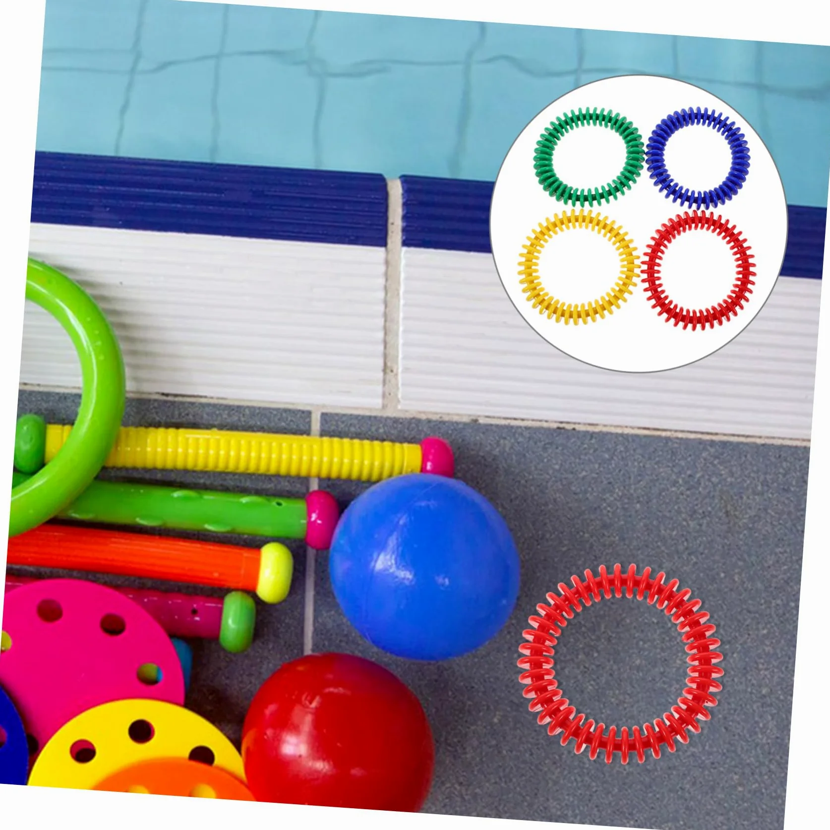 Toddmomy Anillos de Buceo para Niños 4 Piezas de Plástico para Piscina | Entrenamiento Submarino, Uso Repetido y Viaje, Diseño de Alta Visibilidad, Resistente al Agua