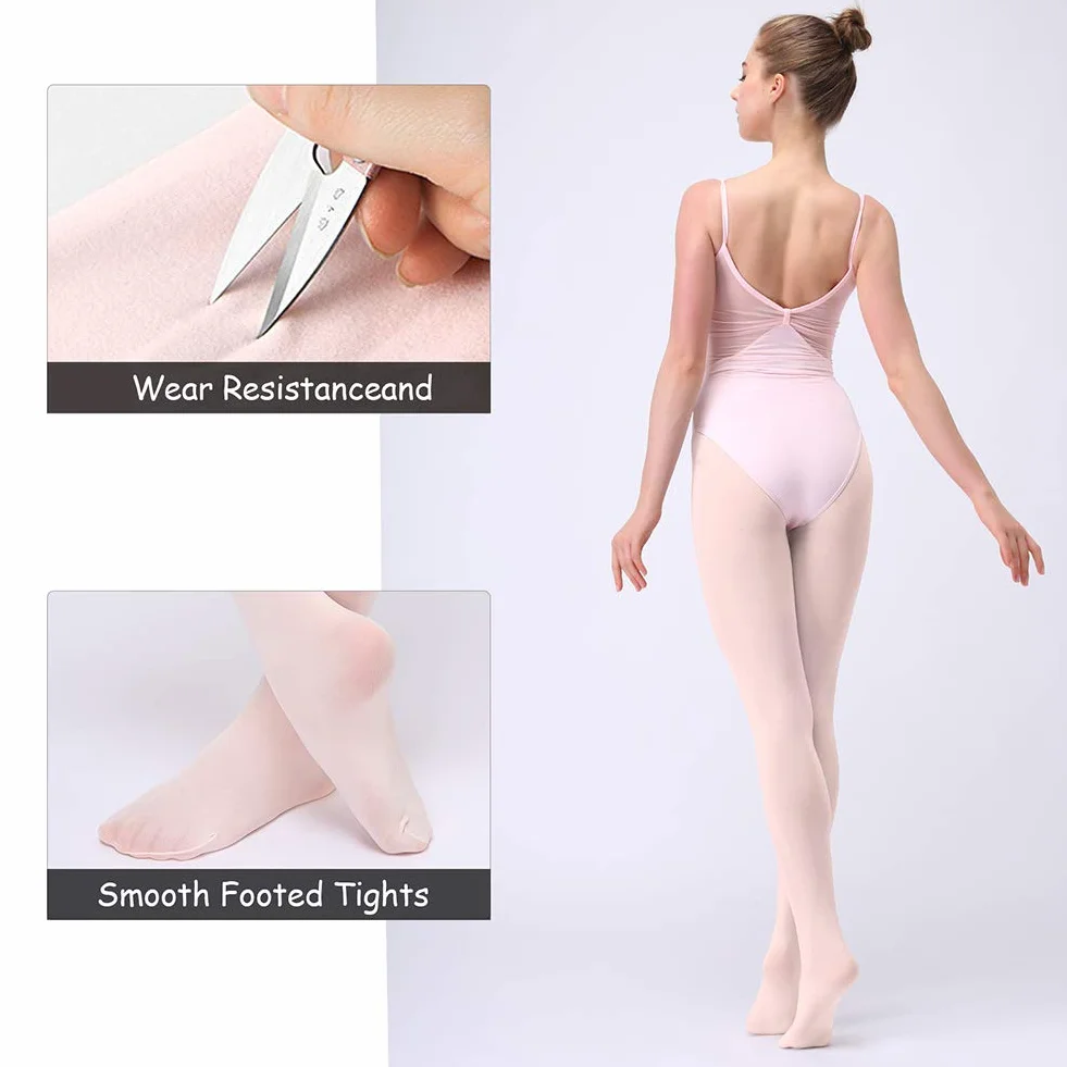 Soudittur Medias de Ballet Danza 90 DEN para Niñas y Mujer Rosa Blanco Negro