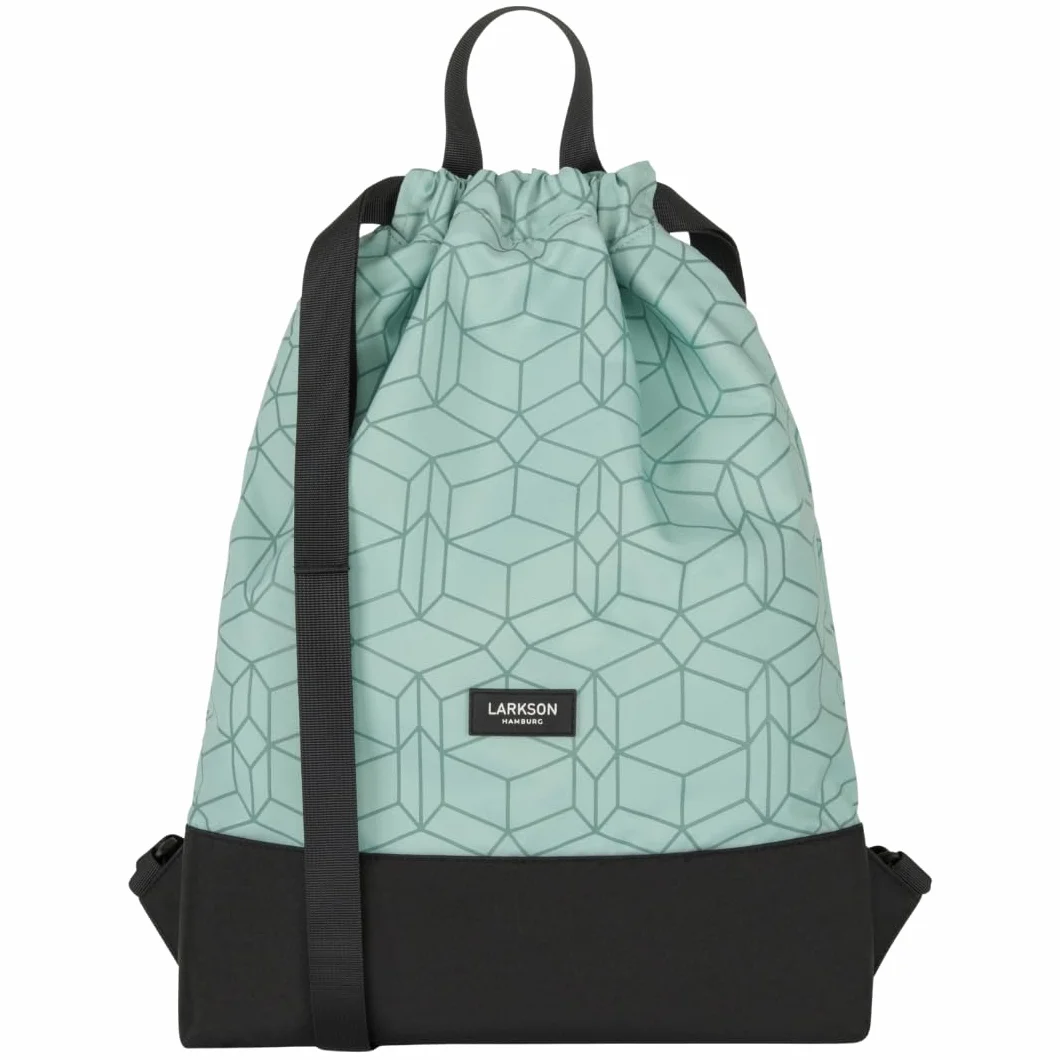 LARKSON Bolso de Deporte para Hombre y Mujer Verde Menta - Mochila pequeña de tela para el Gimnasio - Material reciclado