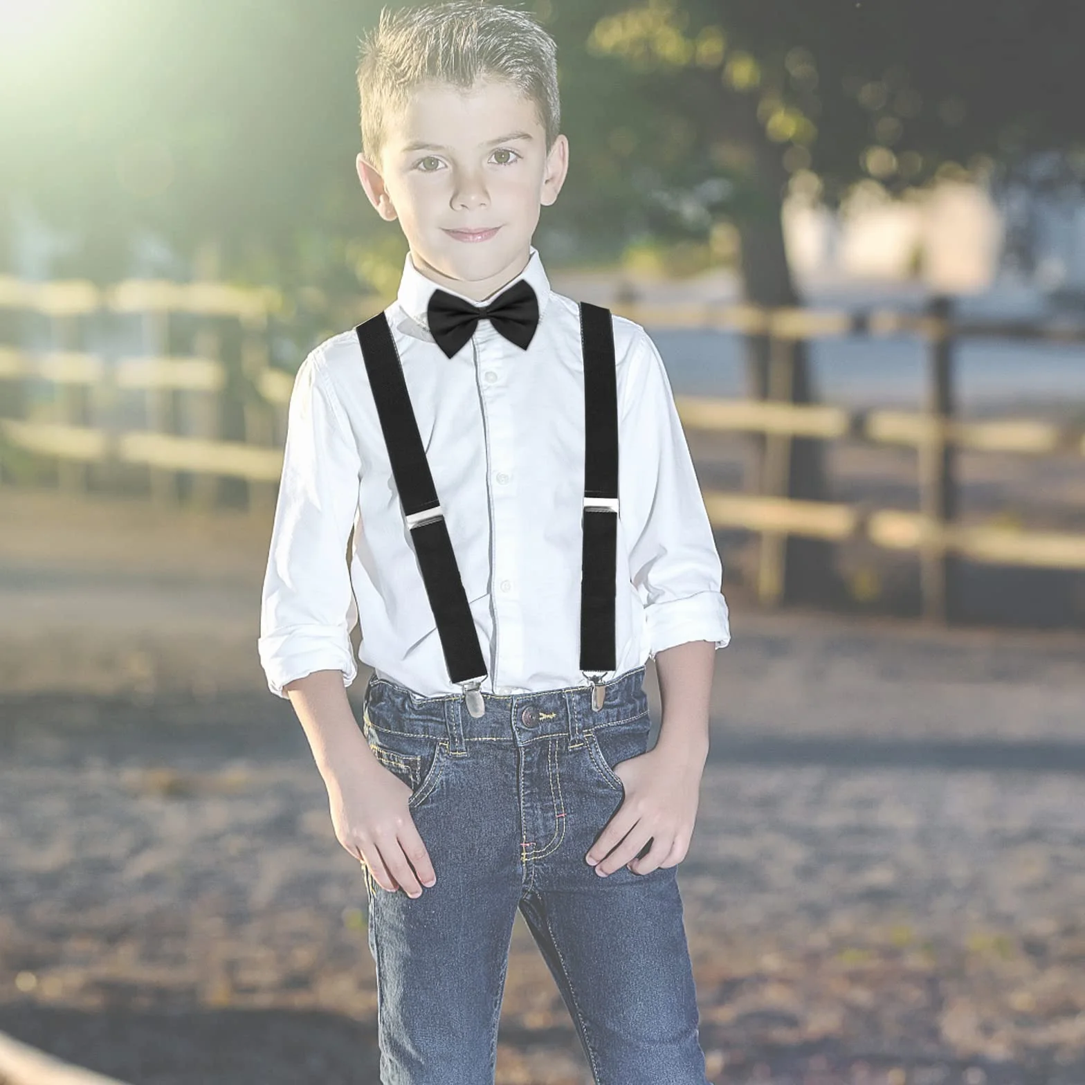 Tirantes Elásticos para Pantalones con Clips, Ajustables para Niños Niñas 1-10 años