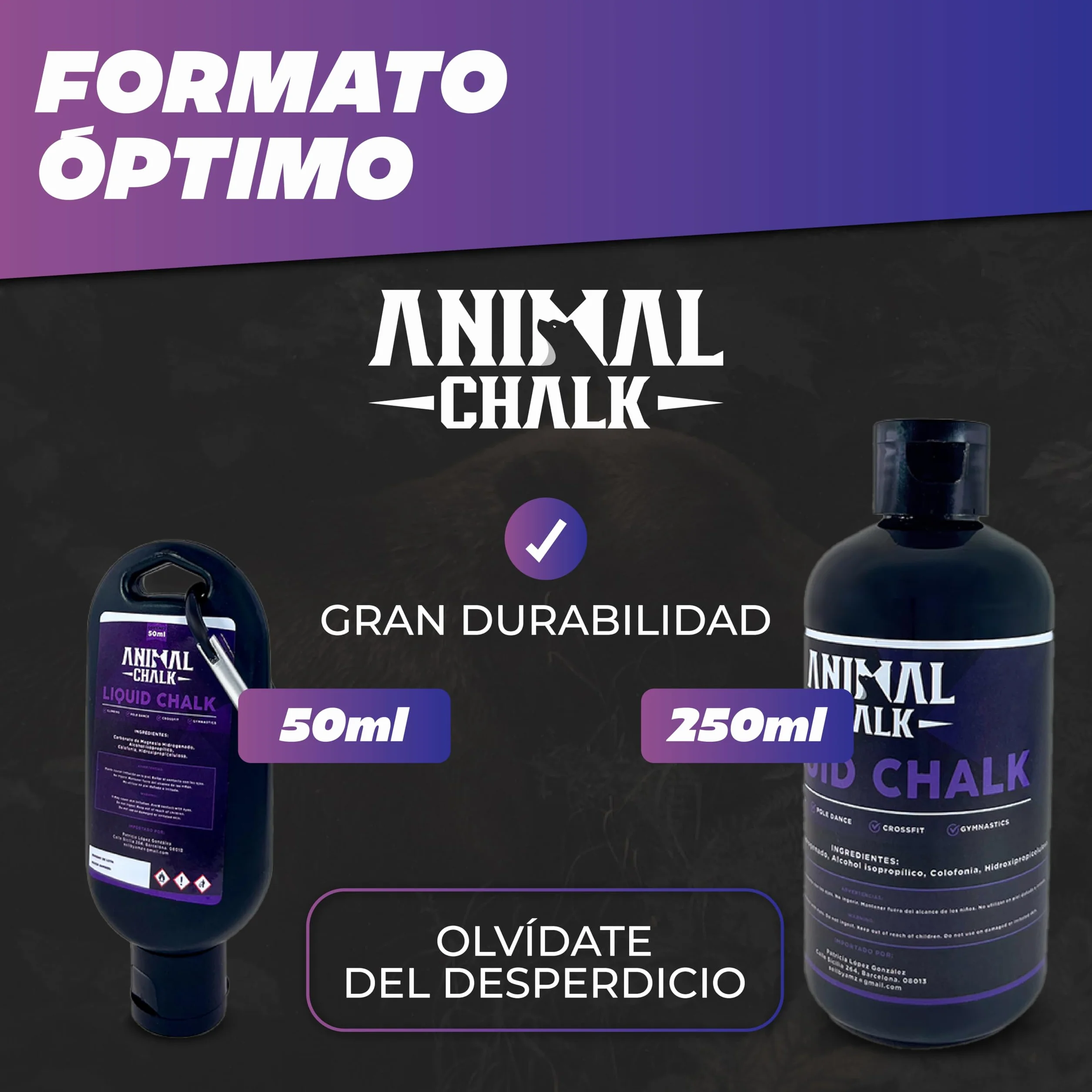 Magnesio Líquido Carbonato de Magnesio 250ml+50ml para Gimnasio Crossfit Escalada Calistenia Levantamiento de Pesas Agarre
